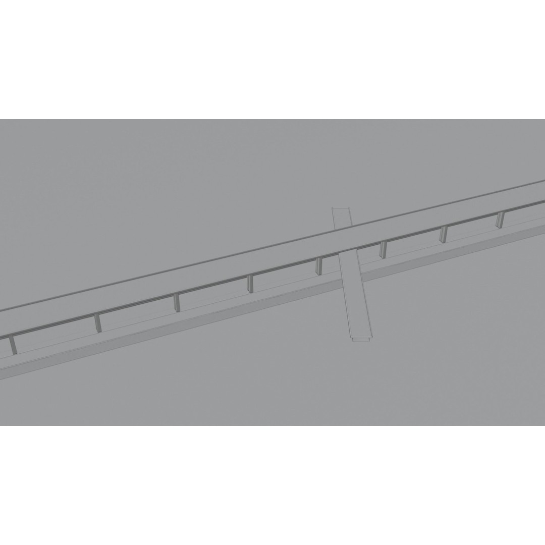 Dystopian Highway Scene 3D Model – Low Poly Environment with PBR Textures - View 5