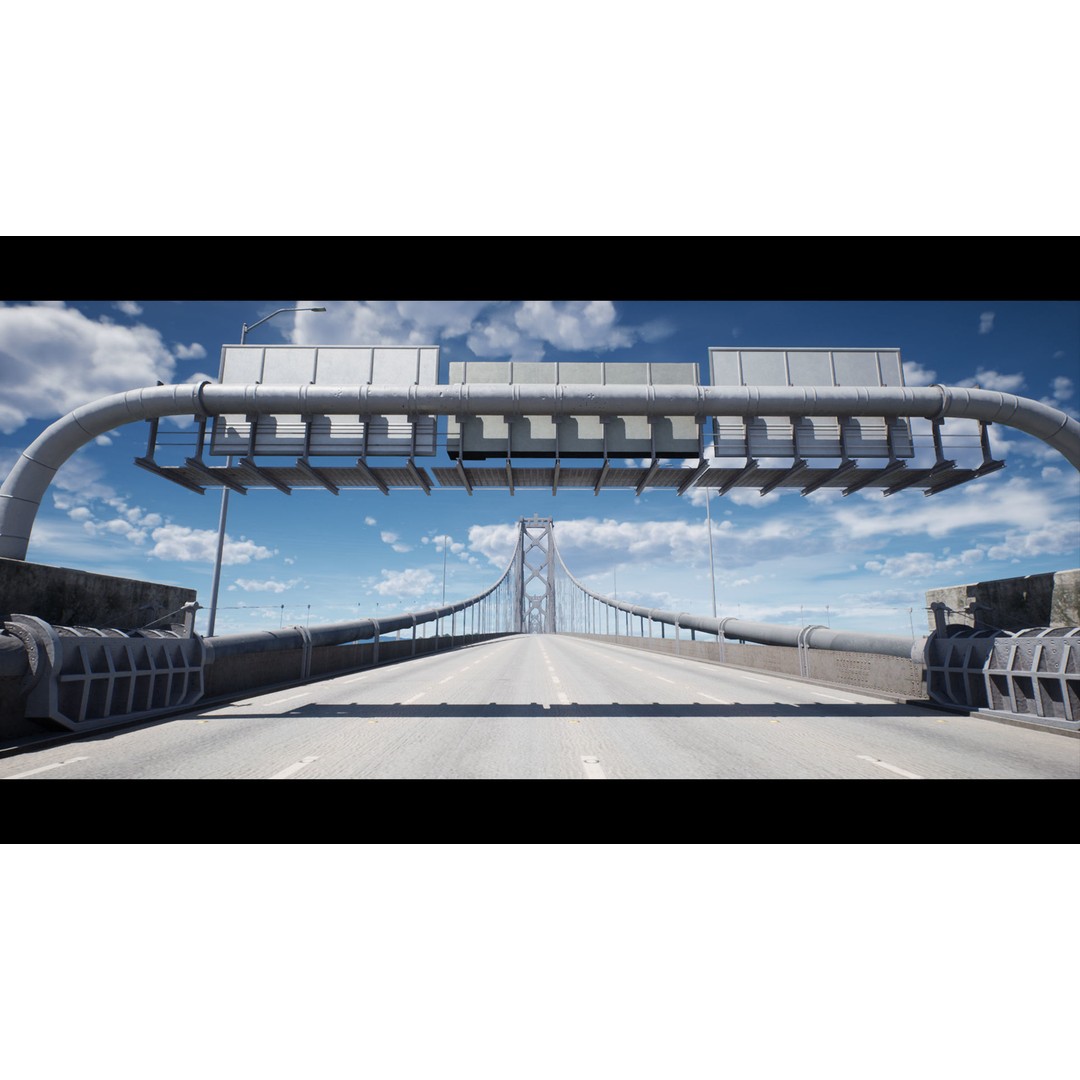 Oakland Bay Bridge 3D Model – Low Poly PBR Game Asset, FBX - View 5