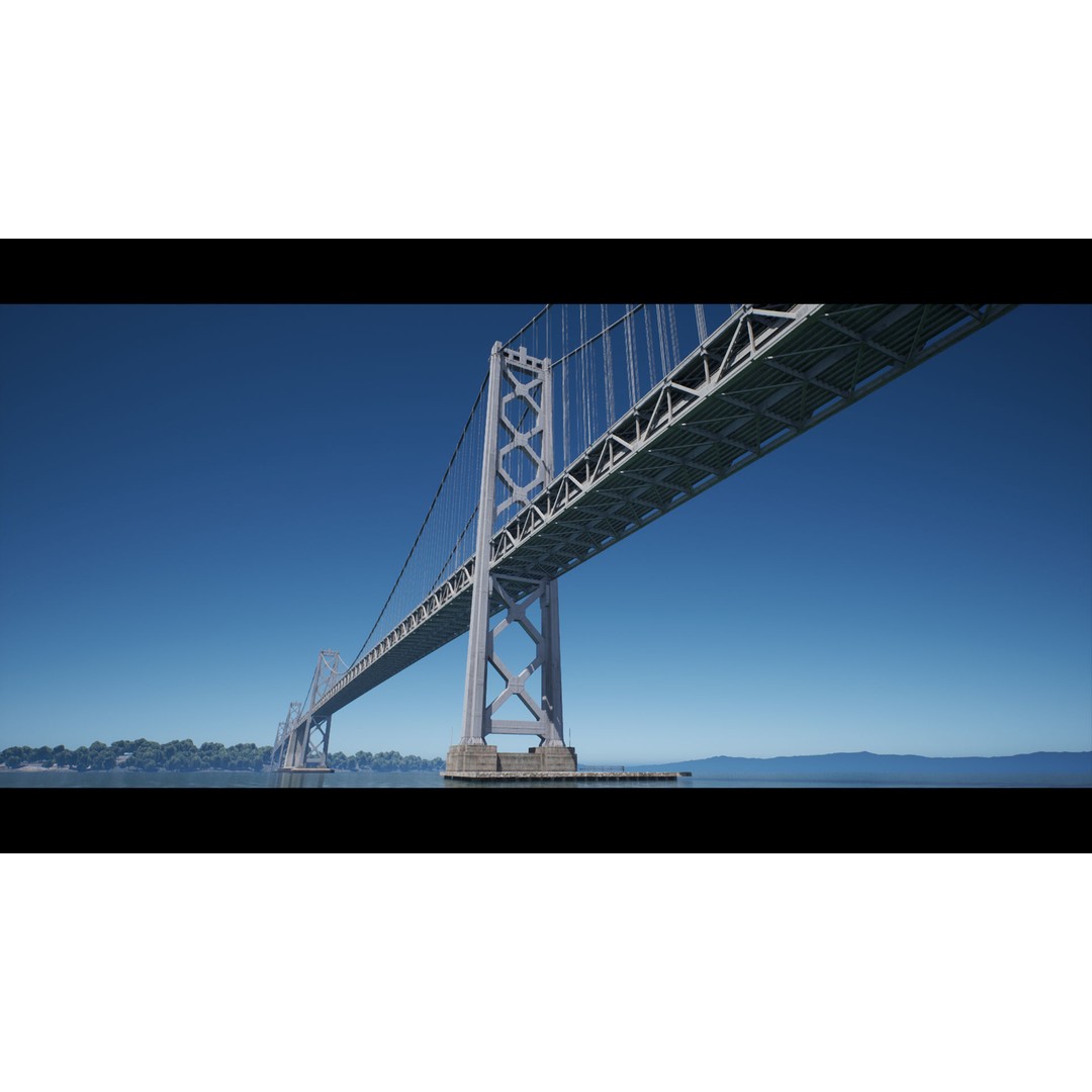 Oakland Bay Bridge 3D Model – Low Poly PBR Game Asset, FBX - View 6