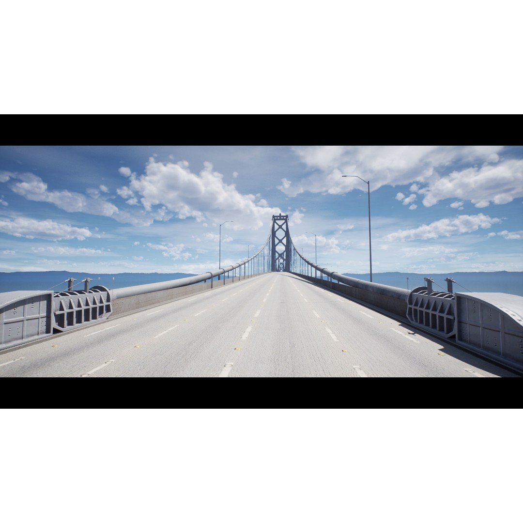 Oakland Bay Bridge 3D Model – Low Poly PBR Game Asset, FBX - View 7