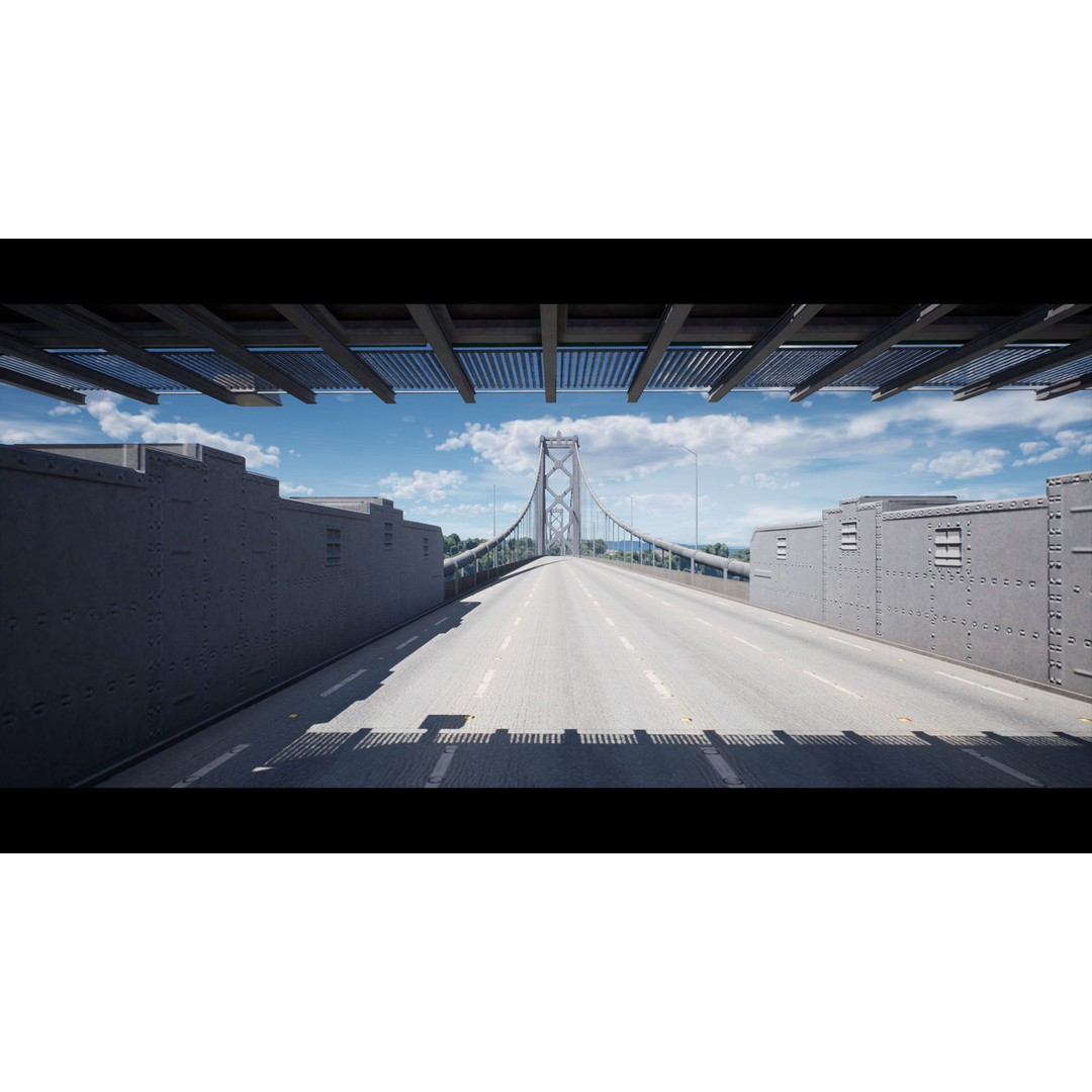 Oakland Bay Bridge 3D Model – Low Poly PBR Game Asset, FBX - View 9