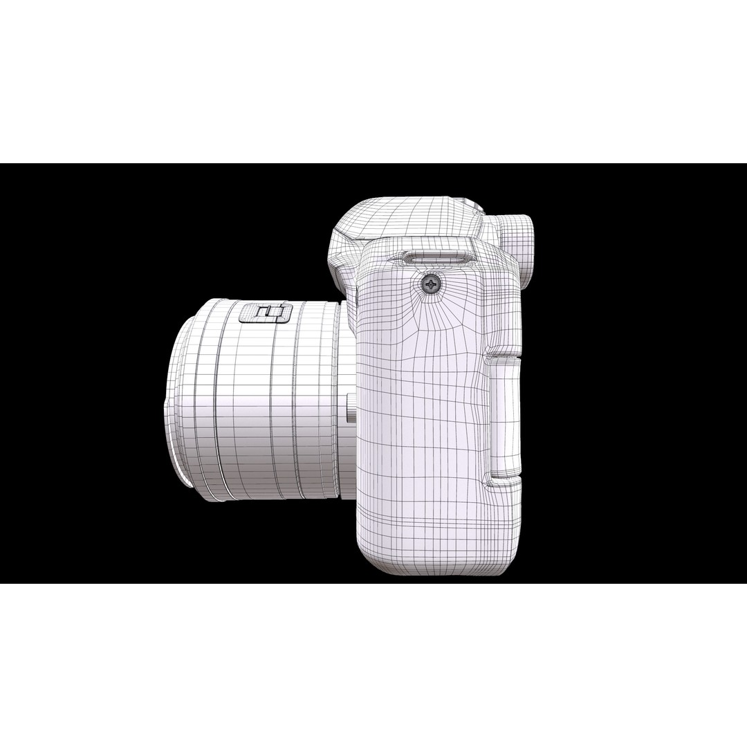 Canon EOS M50 3D Model – Low Poly Camera Asset, FBX, PBR - View 14