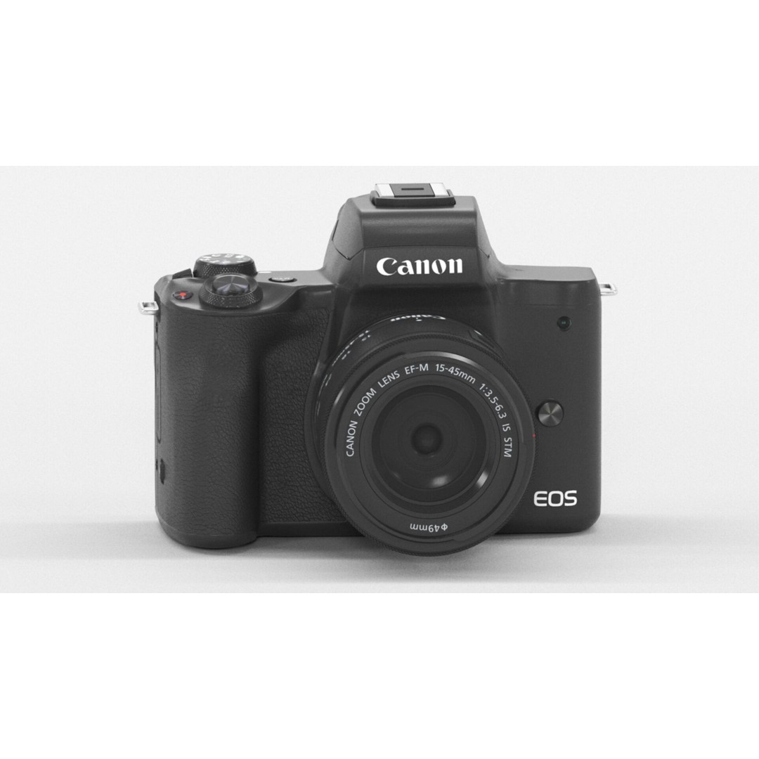 Canon EOS M50 3D Model – Low Poly Camera Asset, FBX, PBR - View 3