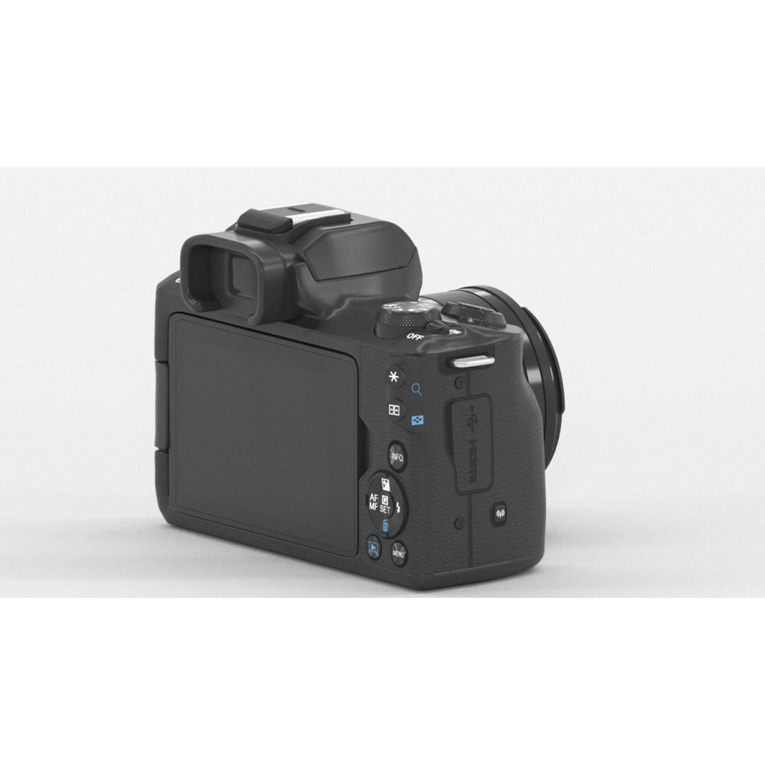 Canon EOS M50 3D Model – Low Poly Camera Asset, FBX, PBR - View 5