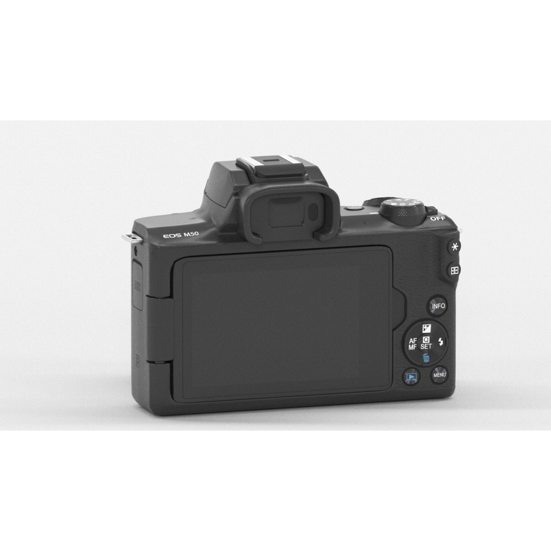 Canon EOS M50 3D Model – Low Poly Camera Asset, FBX, PBR - View 6