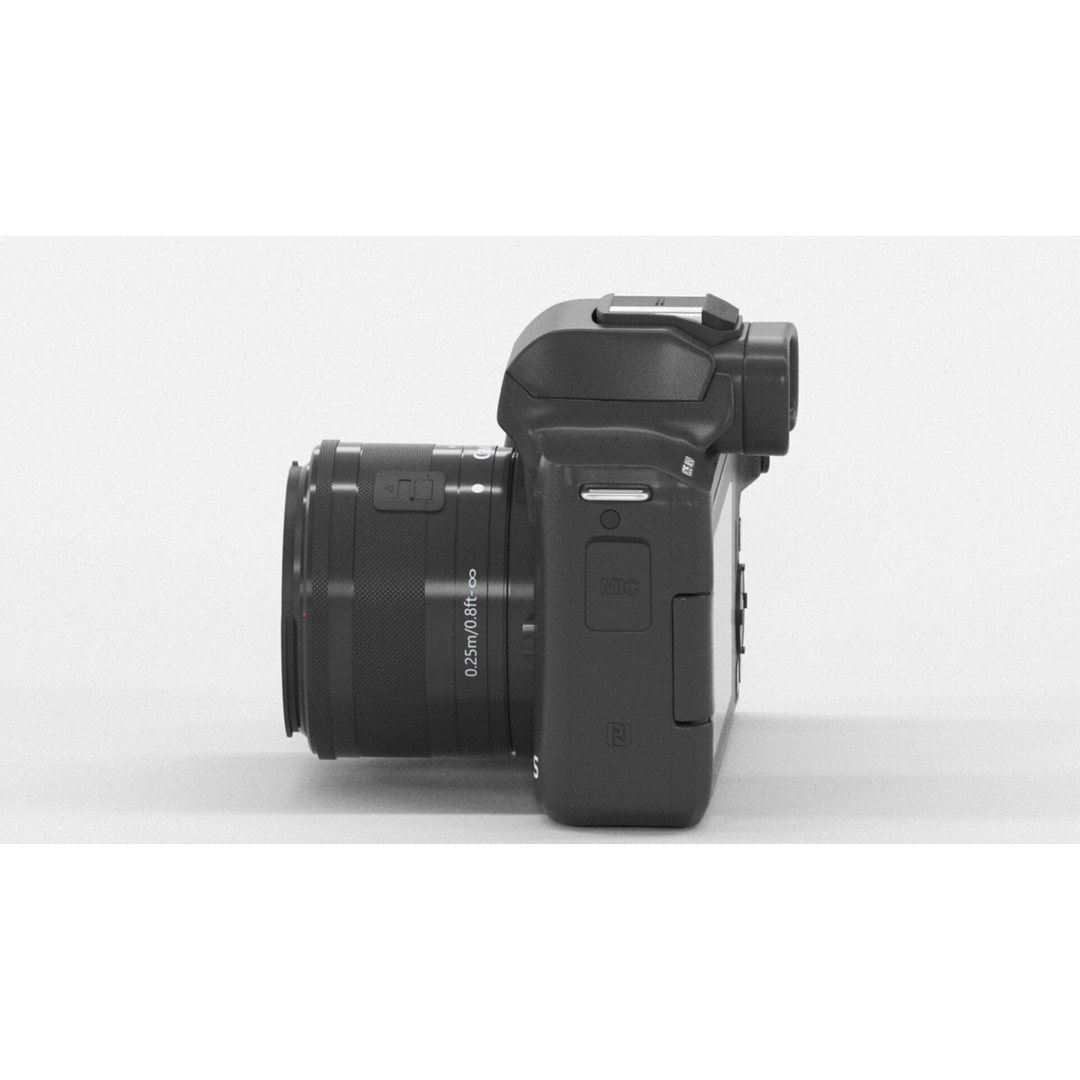 Canon EOS M50 3D Model – Low Poly Camera Asset, FBX, PBR - View 7