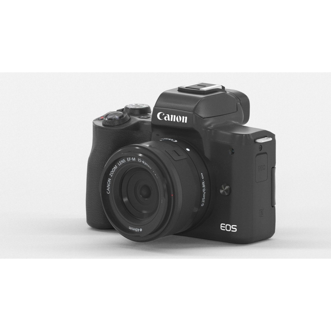 Canon EOS M50 3D Model – Low Poly Camera Asset, FBX, PBR - View 8
