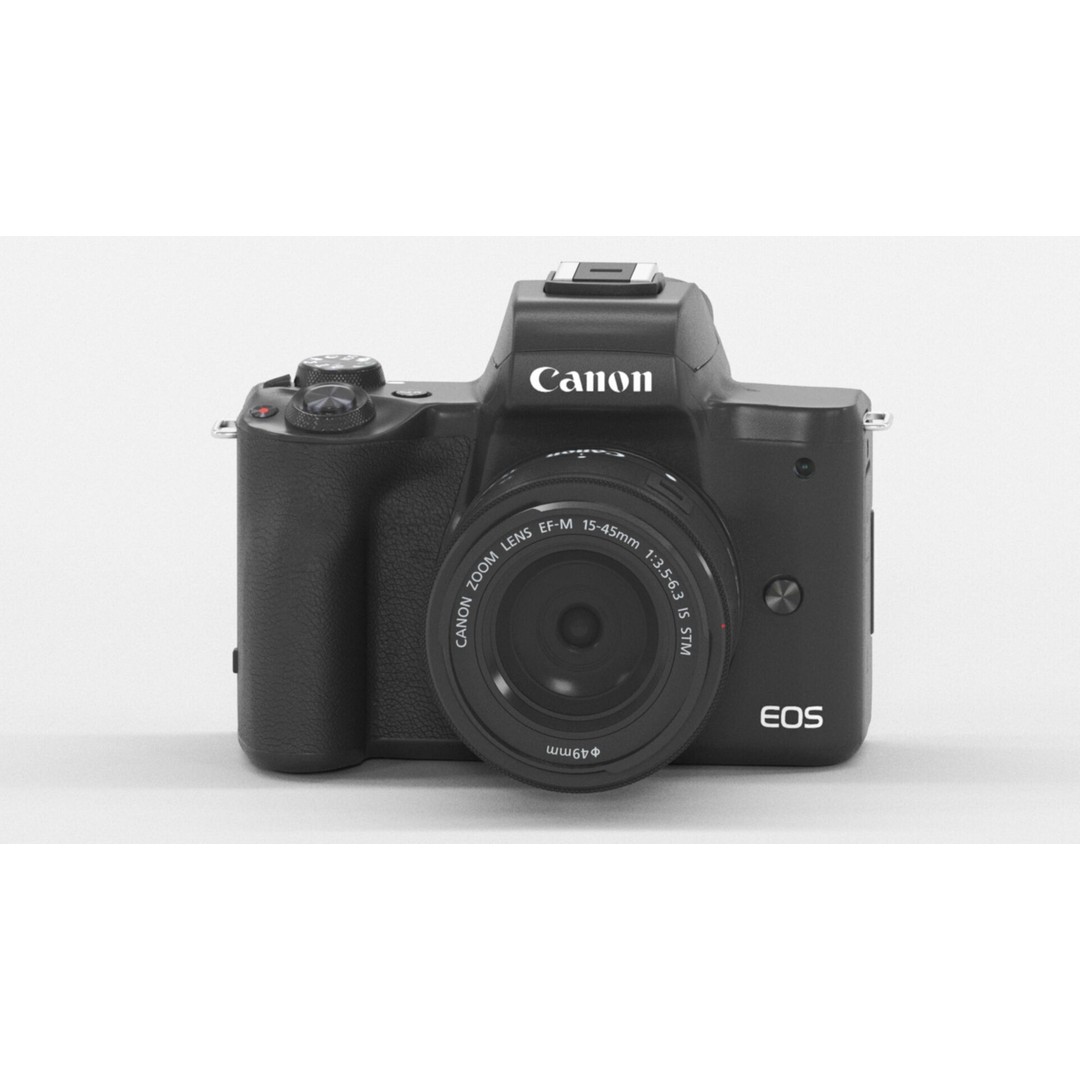 Canon EOS M50 3D Model – Low Poly Camera Asset, FBX, PBR - View 9