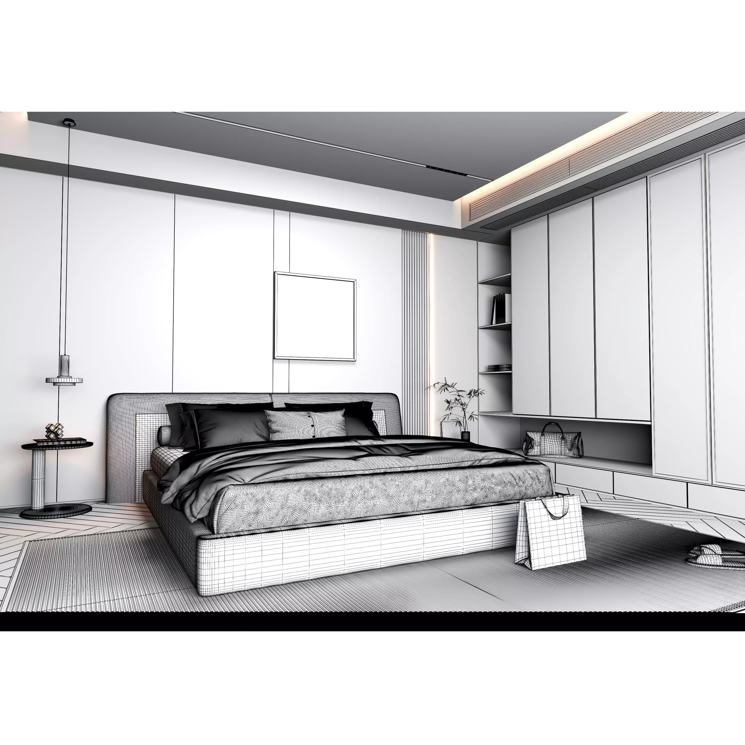 Bedroom Interior 07 - Modern 3D Model