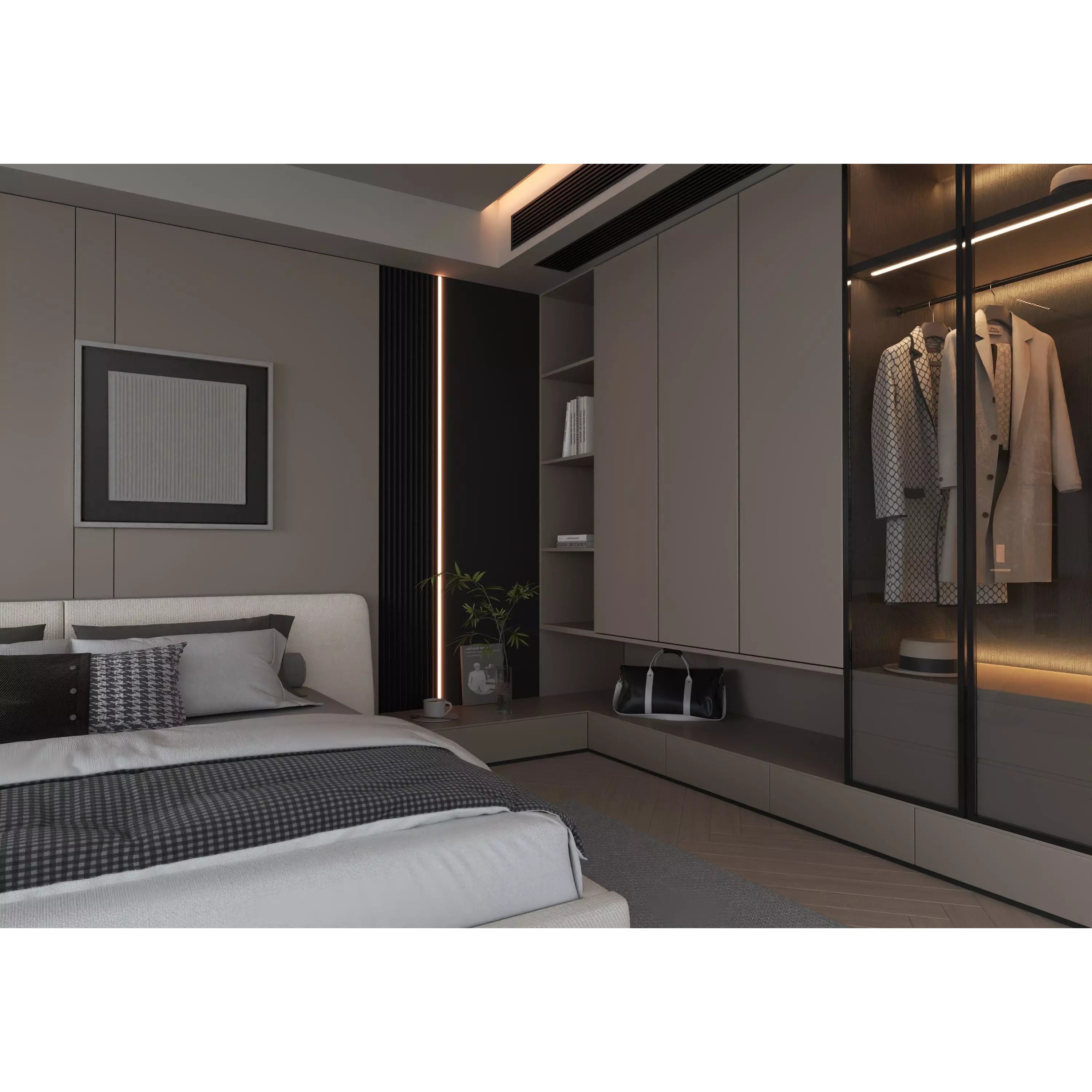 Bedroom Interior 07 - Modern 3D Model - View 12