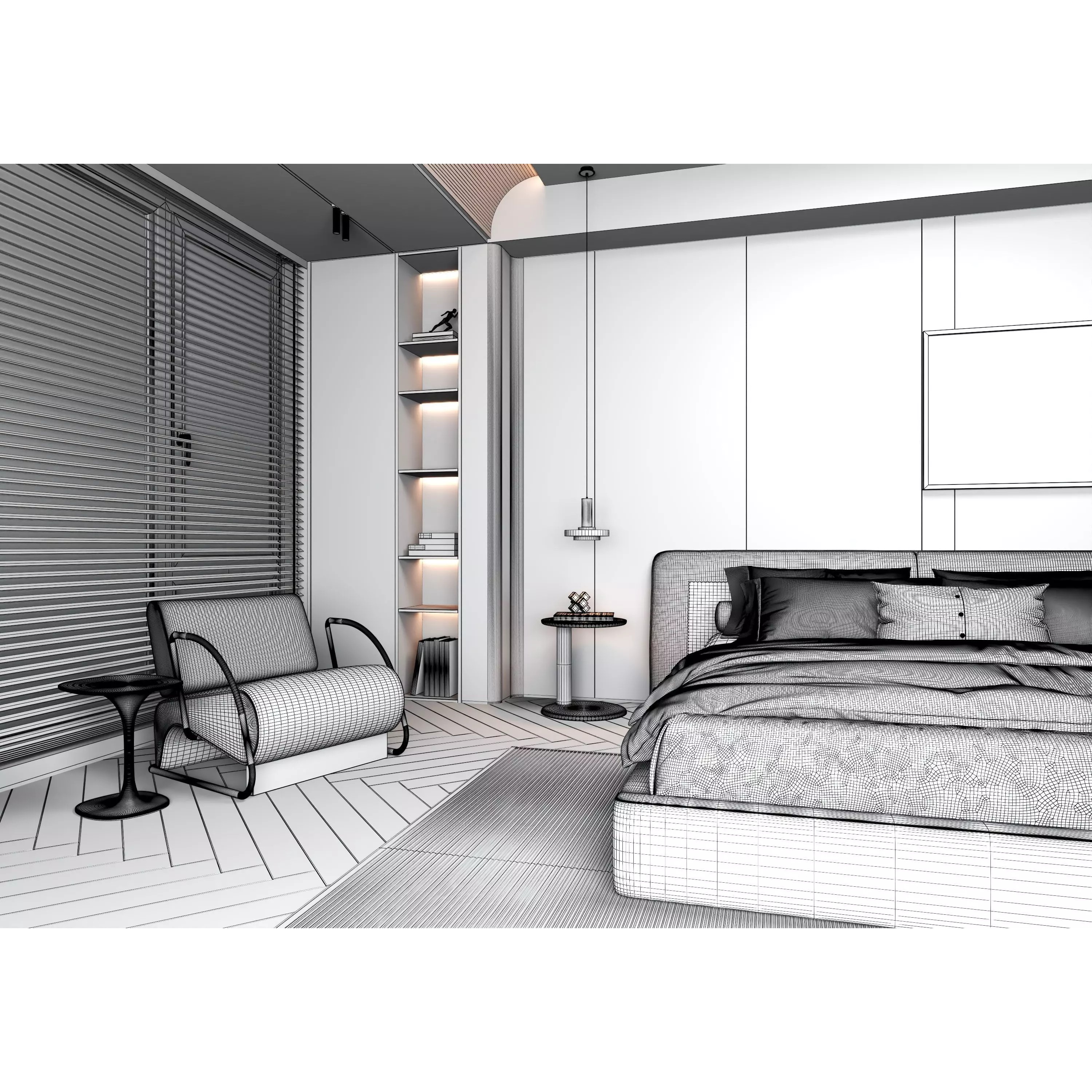 Bedroom Interior 07 - Modern 3D Model - View 17