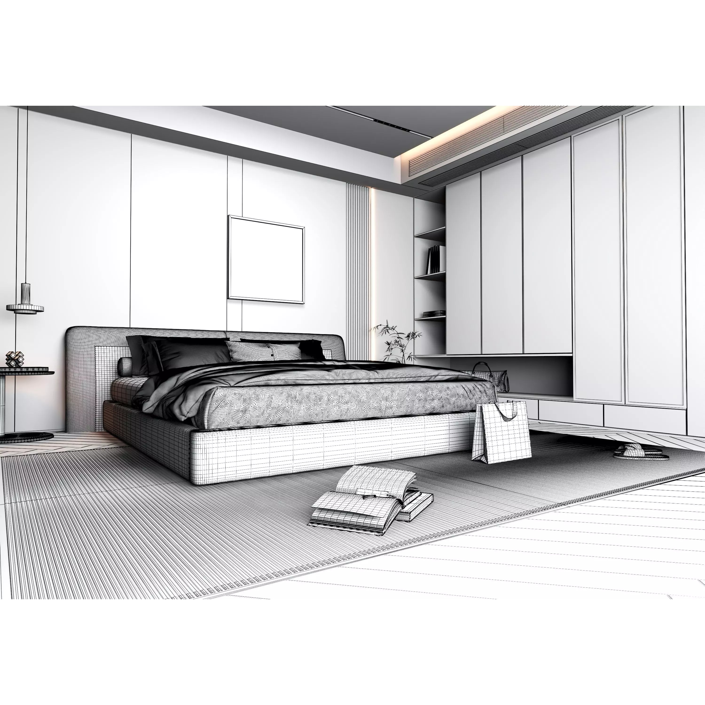 Bedroom Interior 07 - Modern 3D Model - View 18