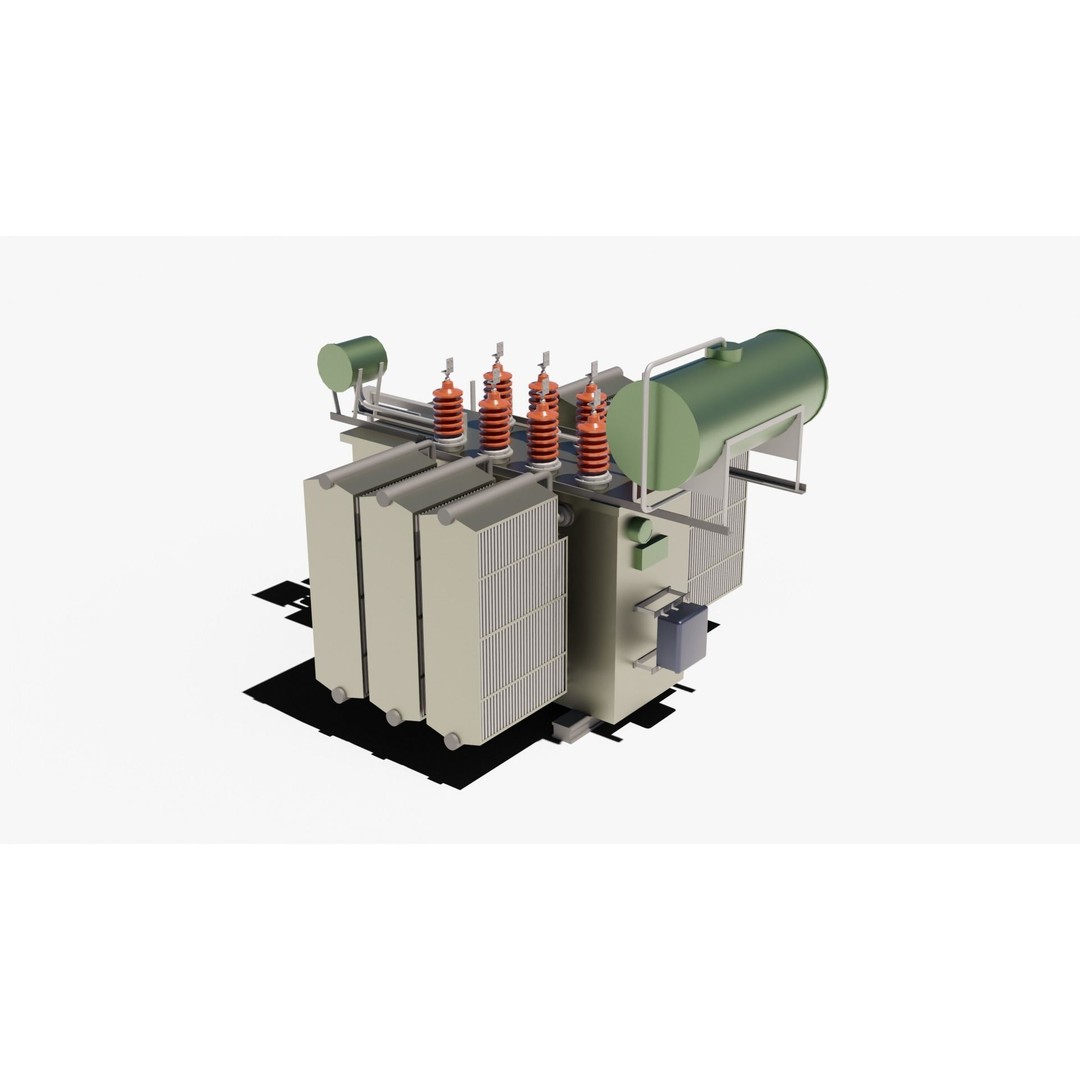 Power Transformer 3D Model – Low Poly Industrial Asset, Blender - View 11
