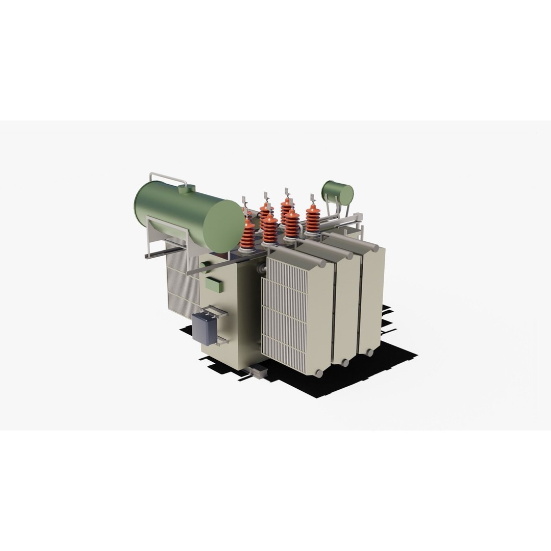 Power Transformer 3D Model – Low Poly Industrial Asset, Blender - View 12