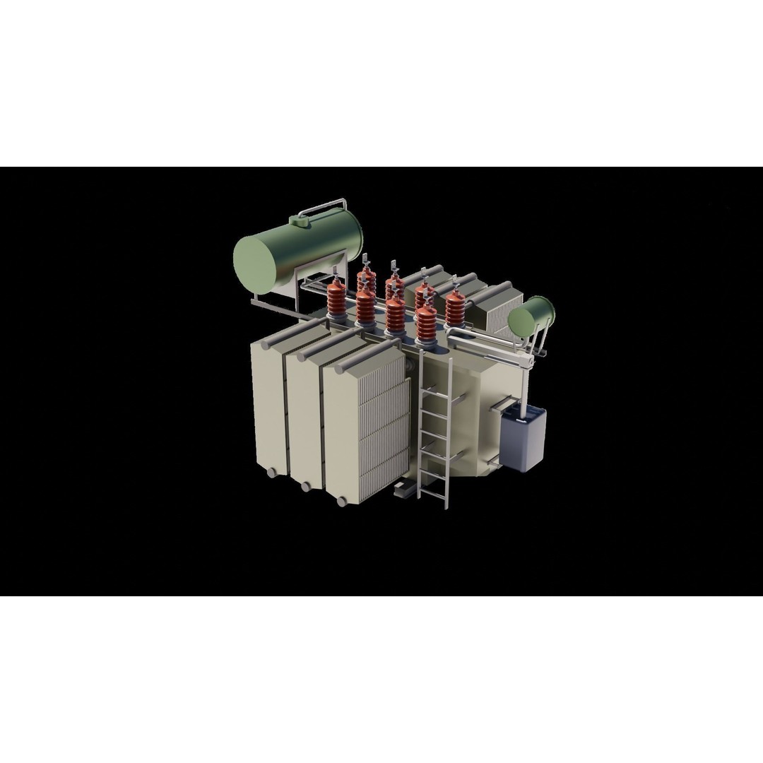 Power Transformer 3D Model – Low Poly Industrial Asset, Blender - View 17