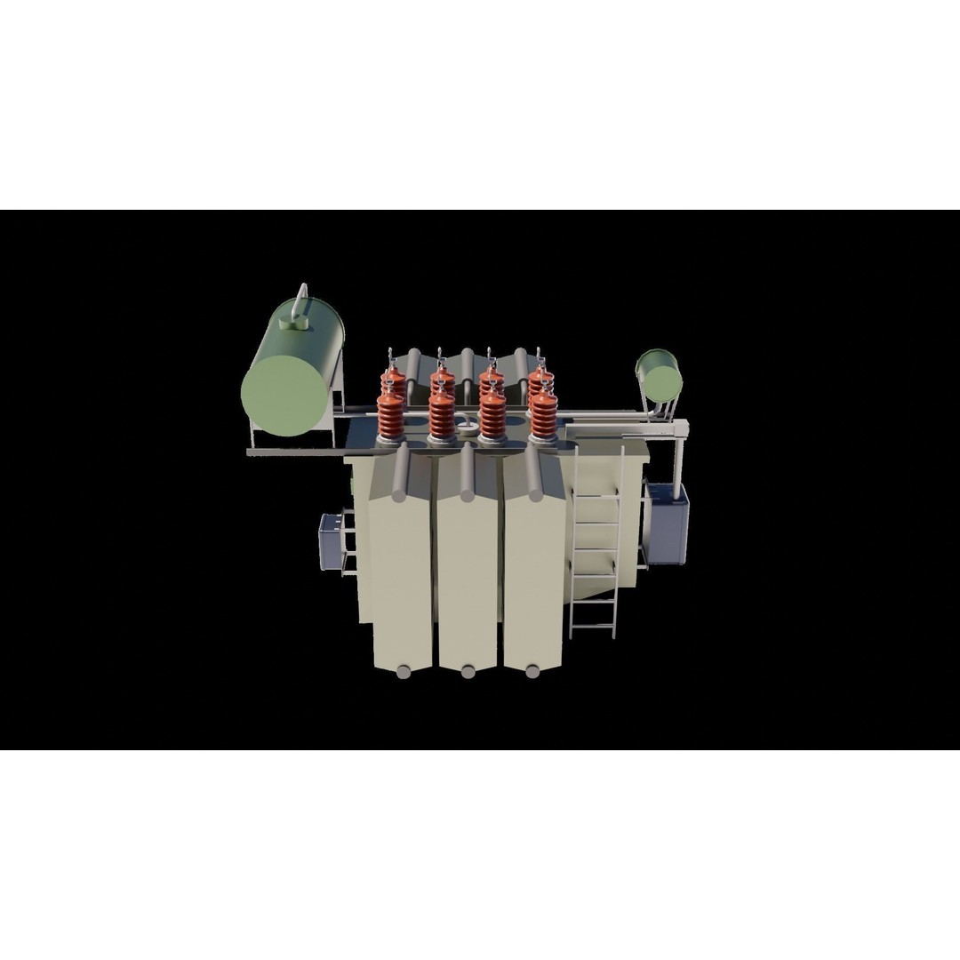 Power Transformer 3D Model – Low Poly Industrial Asset, Blender - View 18