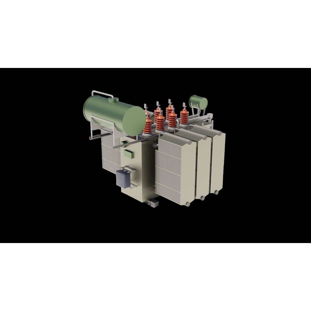 Power Transformer 3D Model – Low Poly Industrial Asset, Blender - View 19