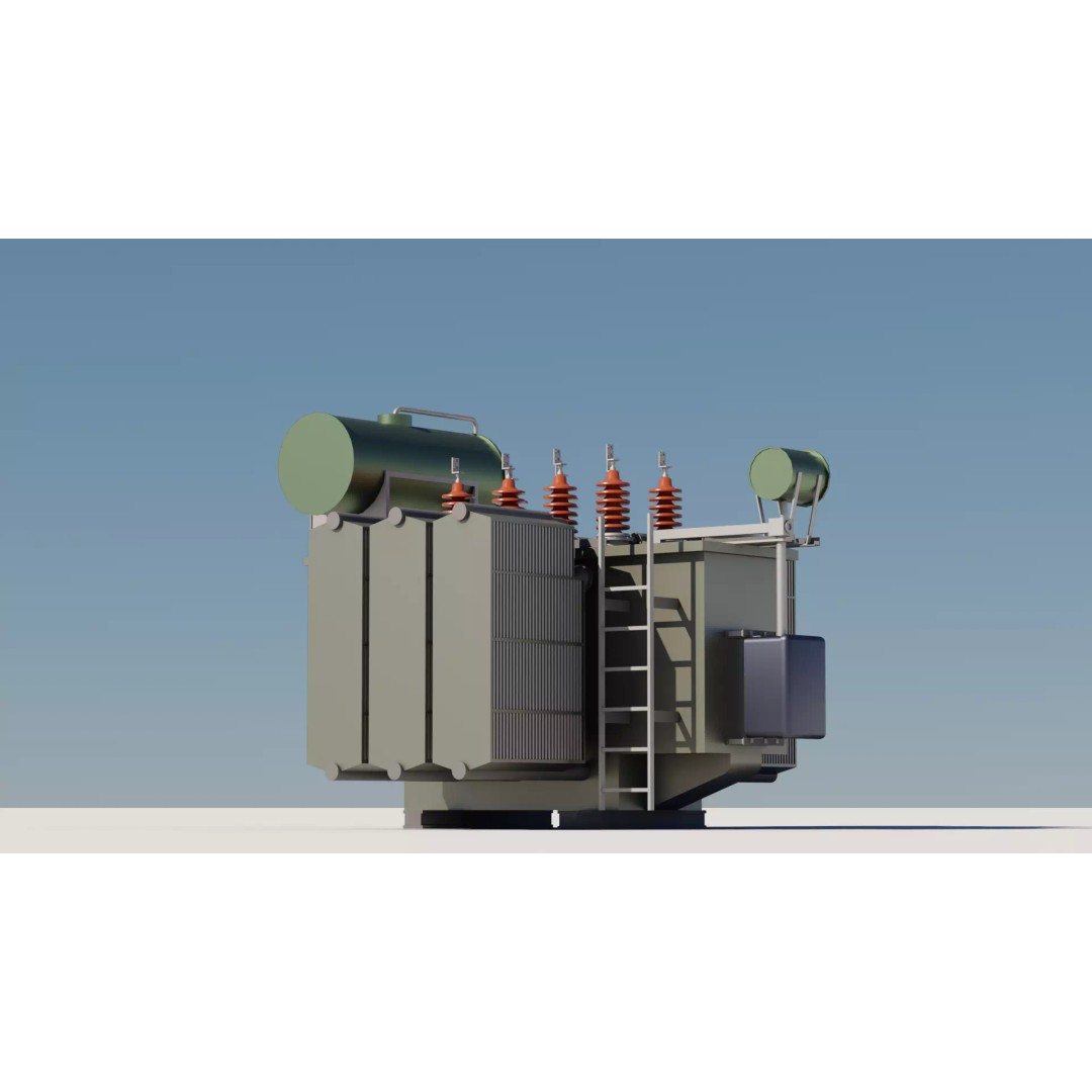 Power Transformer 3D Model – Low Poly Industrial Asset, Blender - View 2