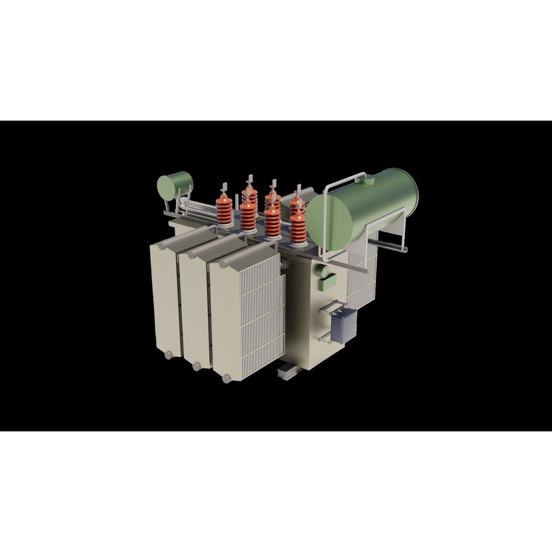Power Transformer 3D Model – Low Poly Industrial Asset, Blender - View 22