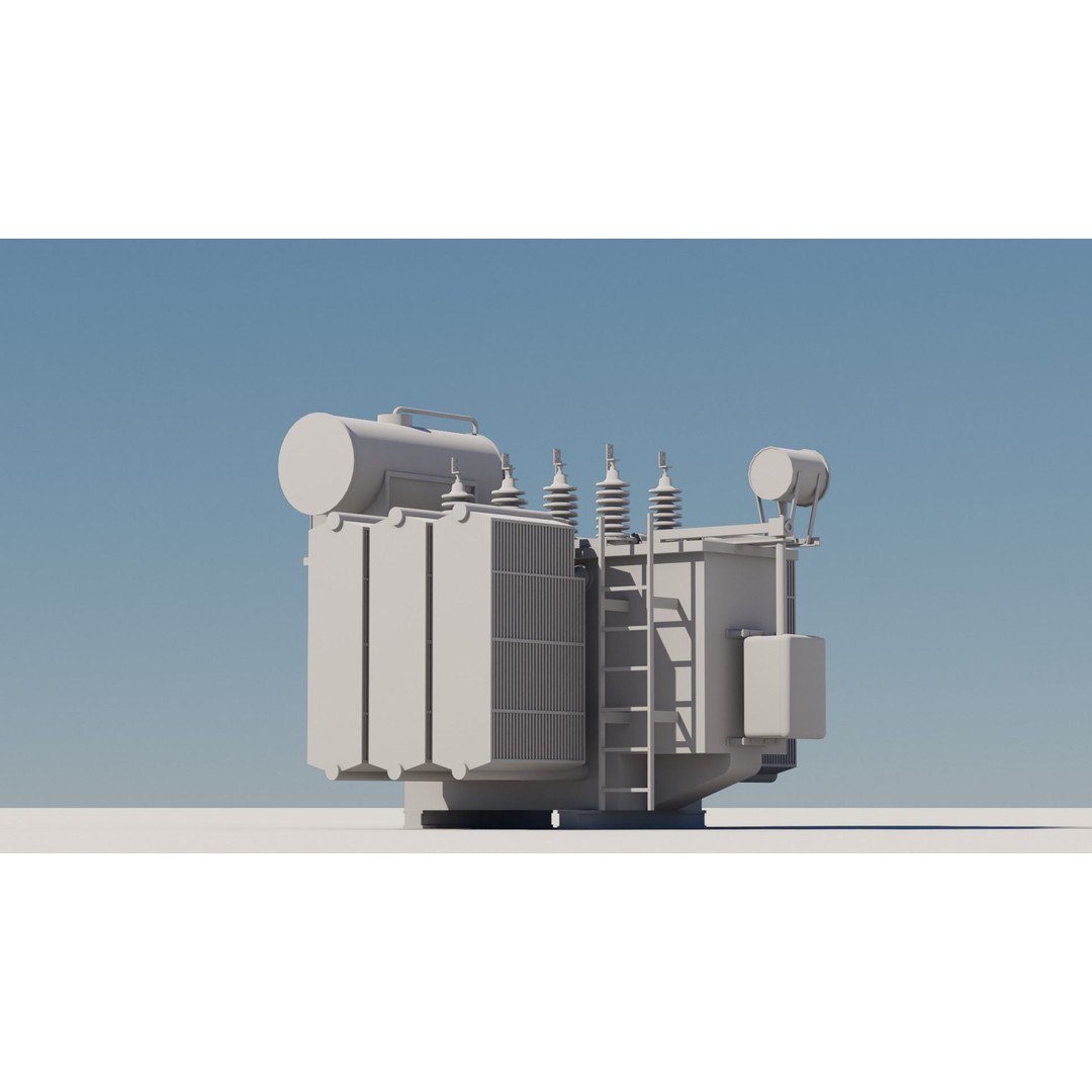 Power Transformer 3D Model – Low Poly Industrial Asset, Blender - View 3