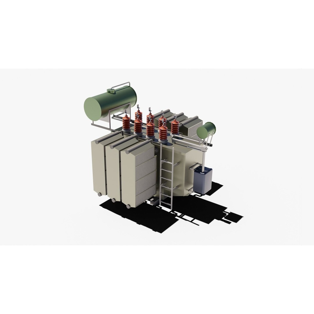 Power Transformer 3D Model – Low Poly Industrial Asset, Blender - View 4