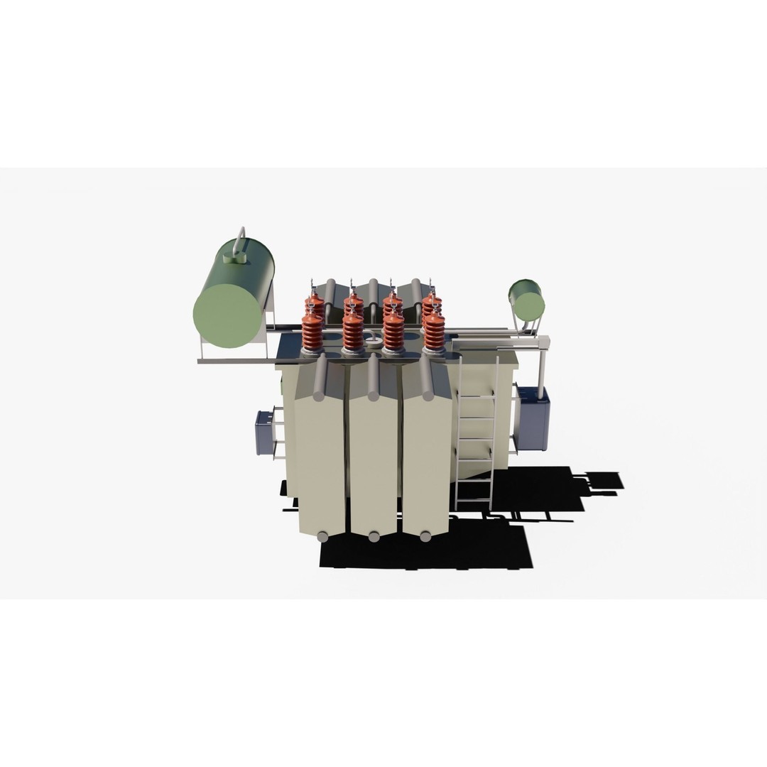 Power Transformer 3D Model – Low Poly Industrial Asset, Blender - View 5