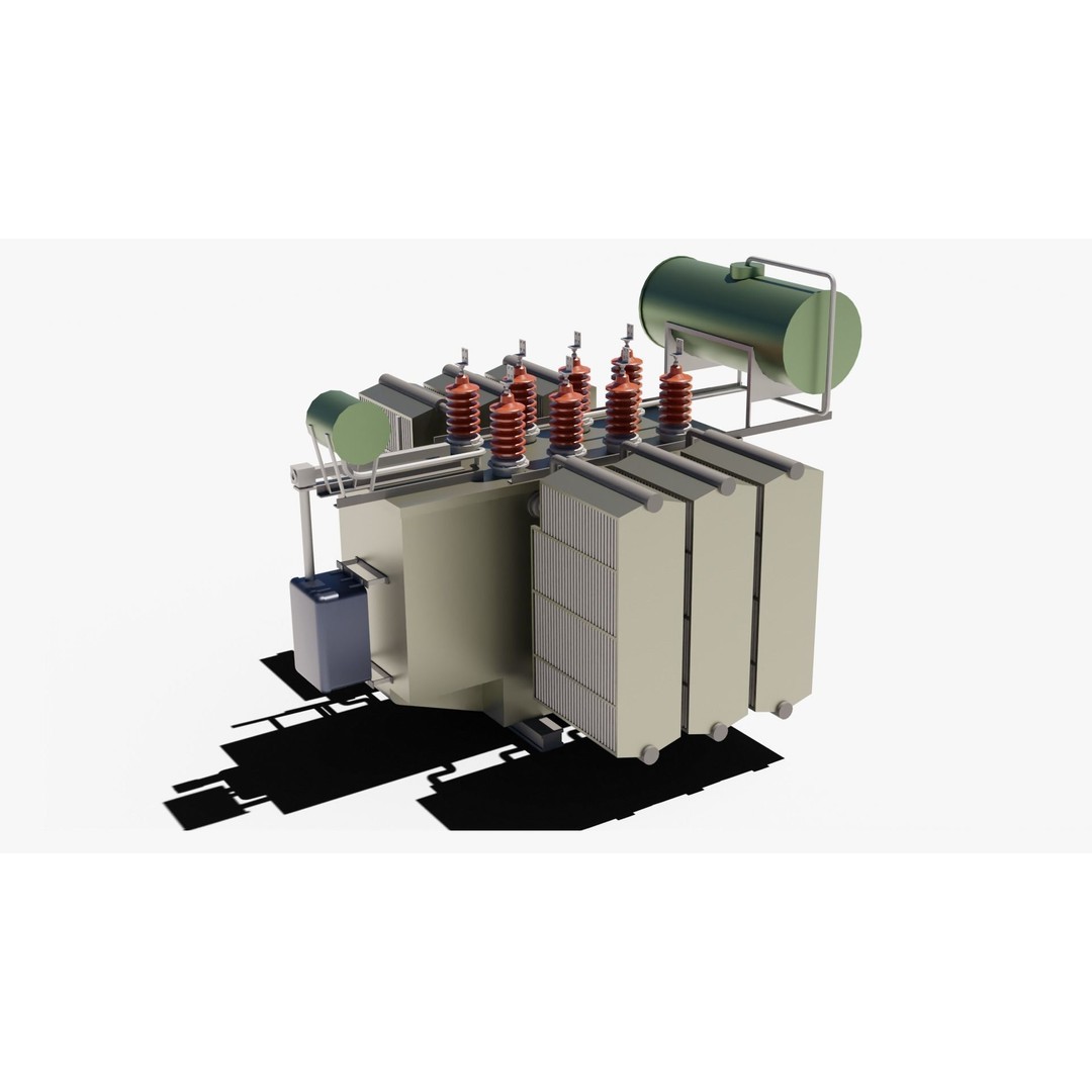 Power Transformer 3D Model – Low Poly Industrial Asset, Blender - View 6
