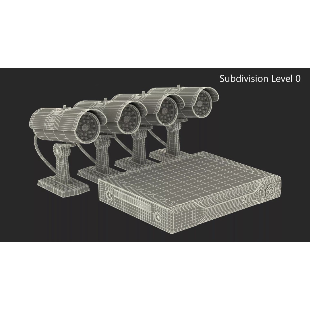 ZOSI Bullet Camera DVR Bundle 3D Model – PBR Textured Security Kit, FBX - View 12