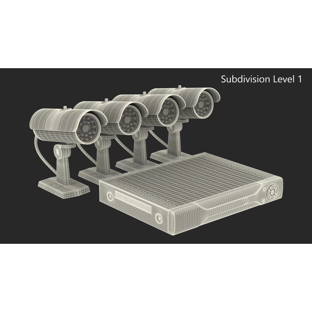 ZOSI Bullet Camera DVR Bundle 3D Model – PBR Textured Security Kit, FBX - View 13