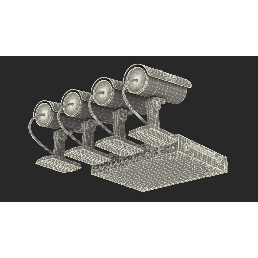 ZOSI Bullet Camera DVR Bundle 3D Model – PBR Textured Security Kit, FBX - View 18