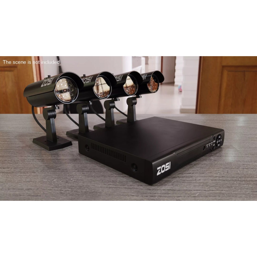 ZOSI Bullet Camera DVR Bundle 3D Model – PBR Textured Security Kit, FBX - View 3