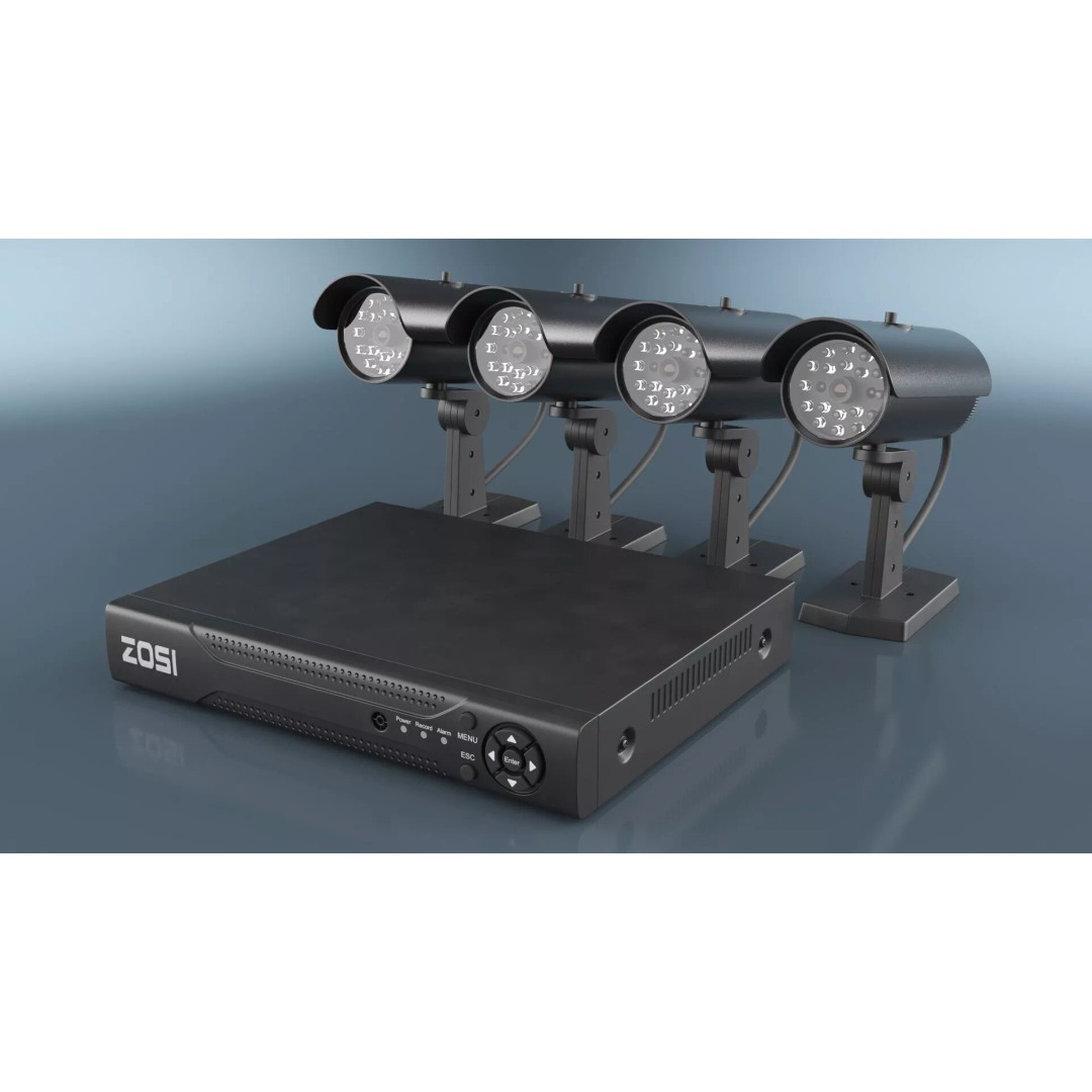 ZOSI Bullet Camera DVR Bundle 3D Model – PBR Textured Security Kit, FBX - View 4