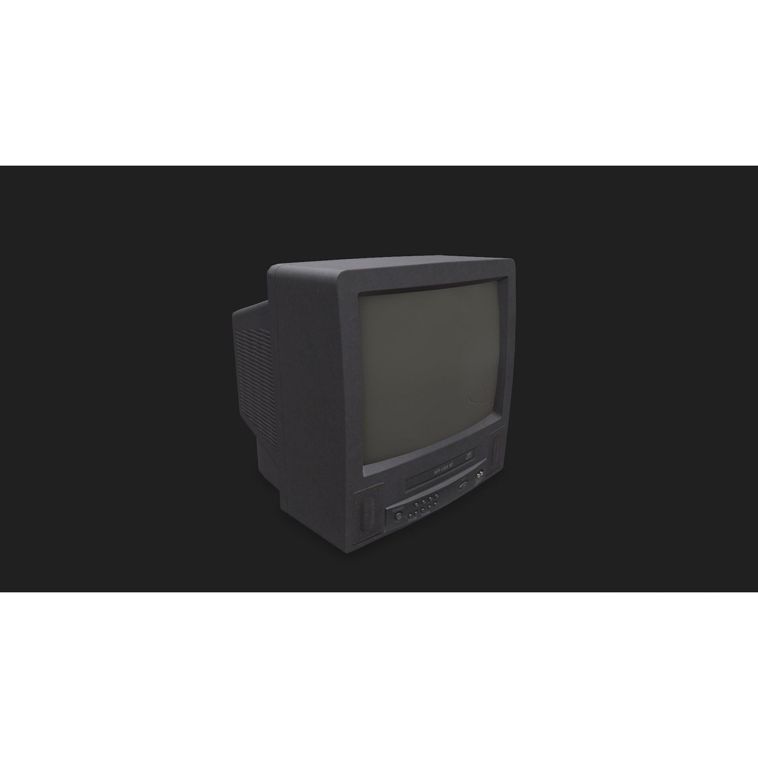 Old CRT Television 3D Model – Low Poly PBR Game Asset, FBX, OBJ