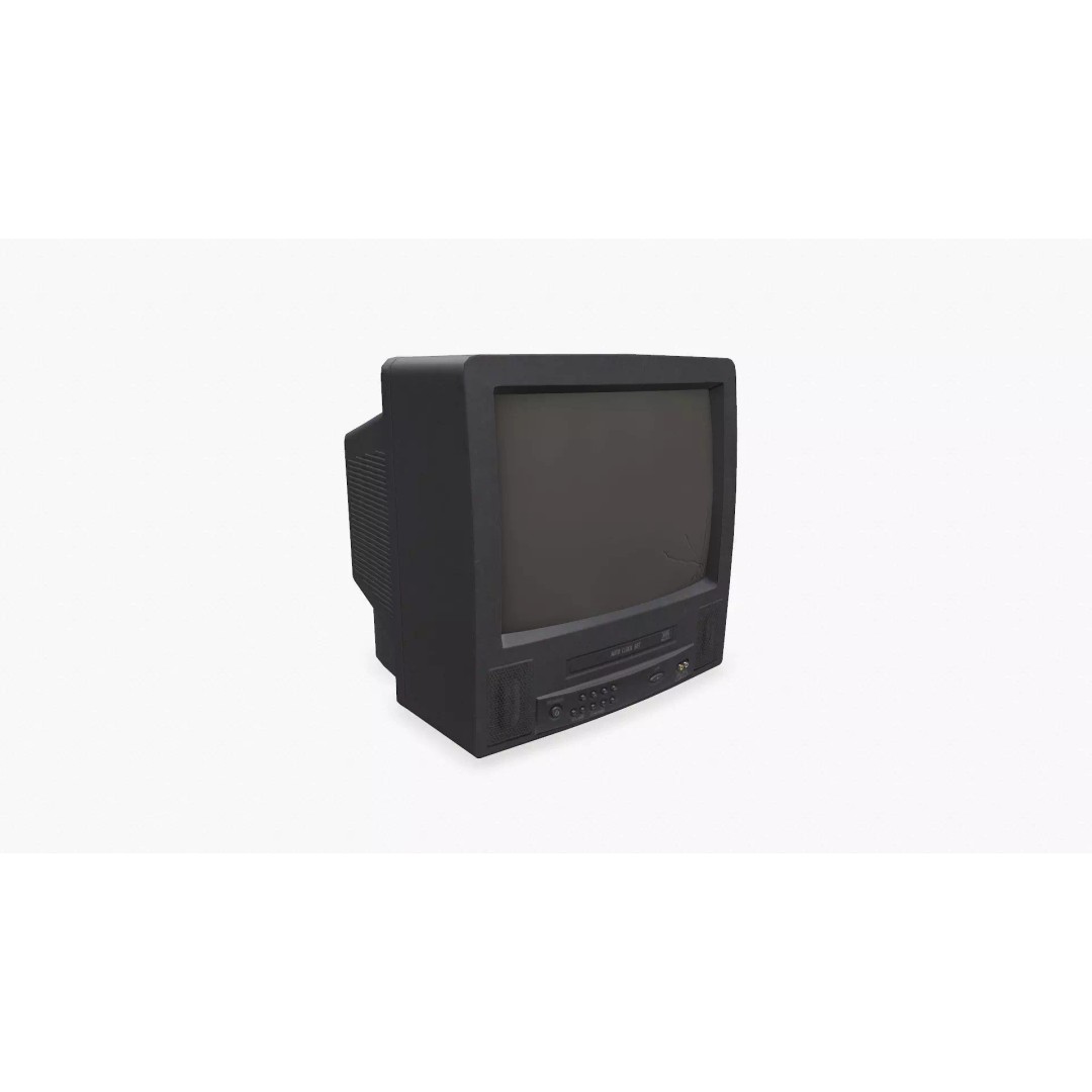 Old CRT Television 3D Model – Low Poly PBR Game Asset, FBX, OBJ - View 2