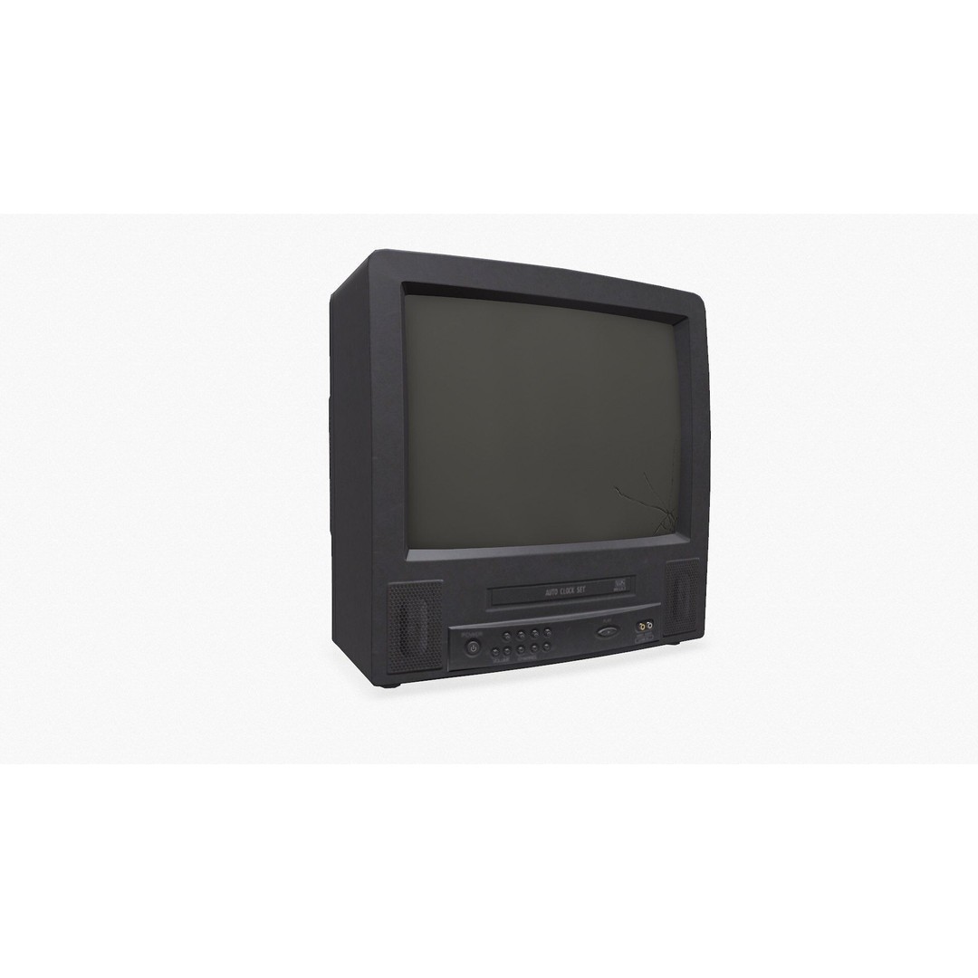 Old CRT Television 3D Model – Low Poly PBR Game Asset, FBX, OBJ - View 20