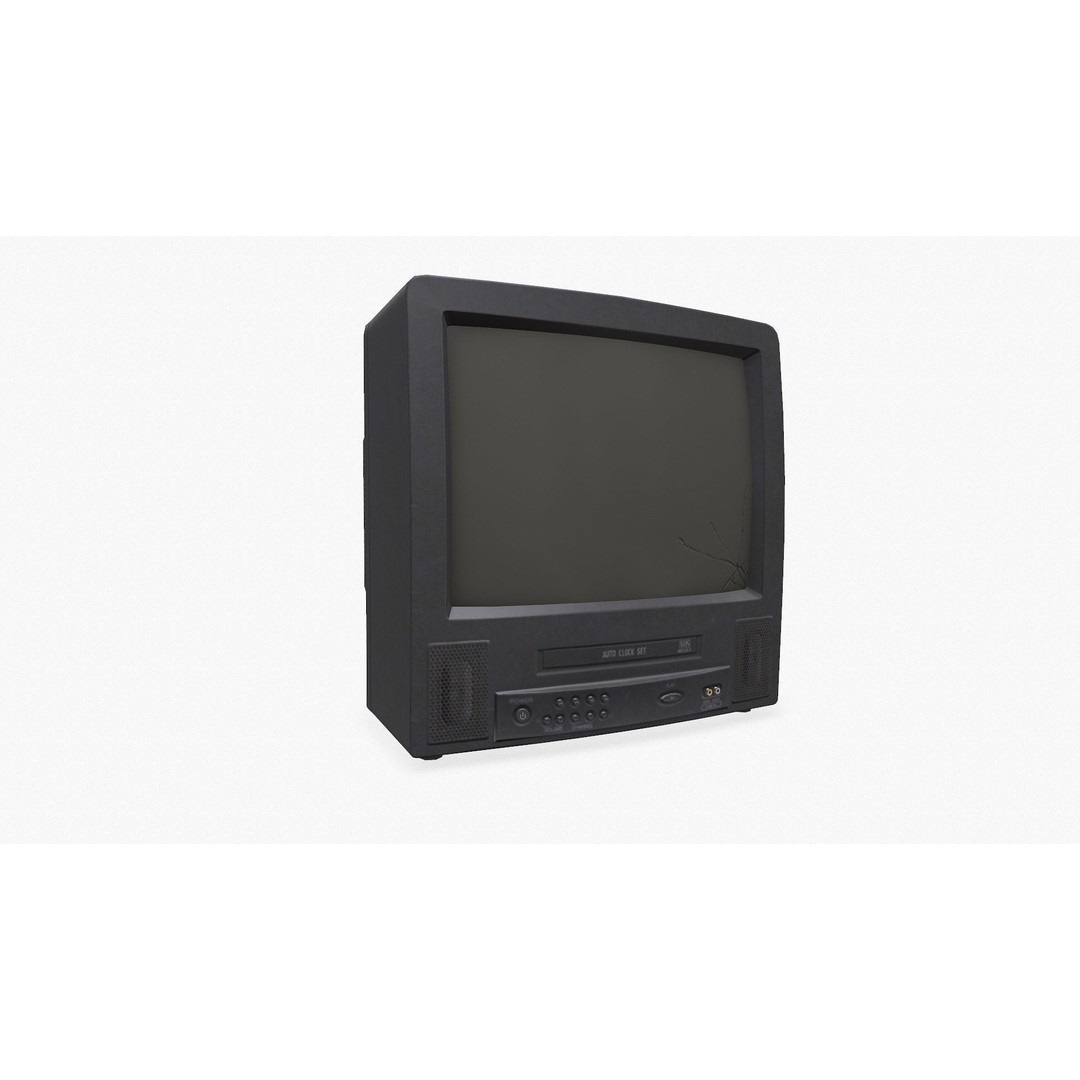 Old CRT Television 3D Model – Low Poly PBR Game Asset, FBX, OBJ - View 21