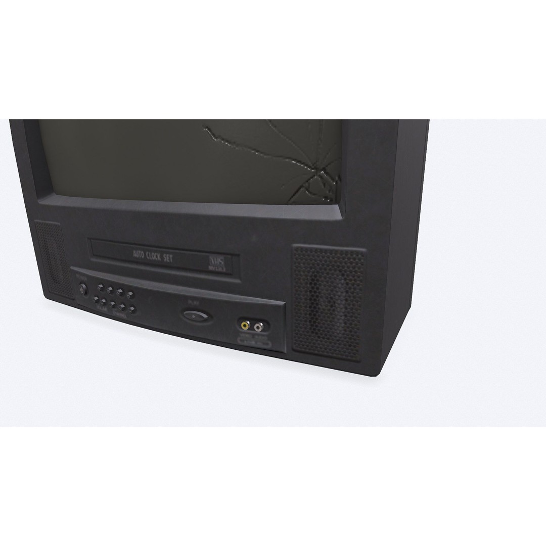 Old CRT Television 3D Model – Low Poly PBR Game Asset, FBX, OBJ - View 23