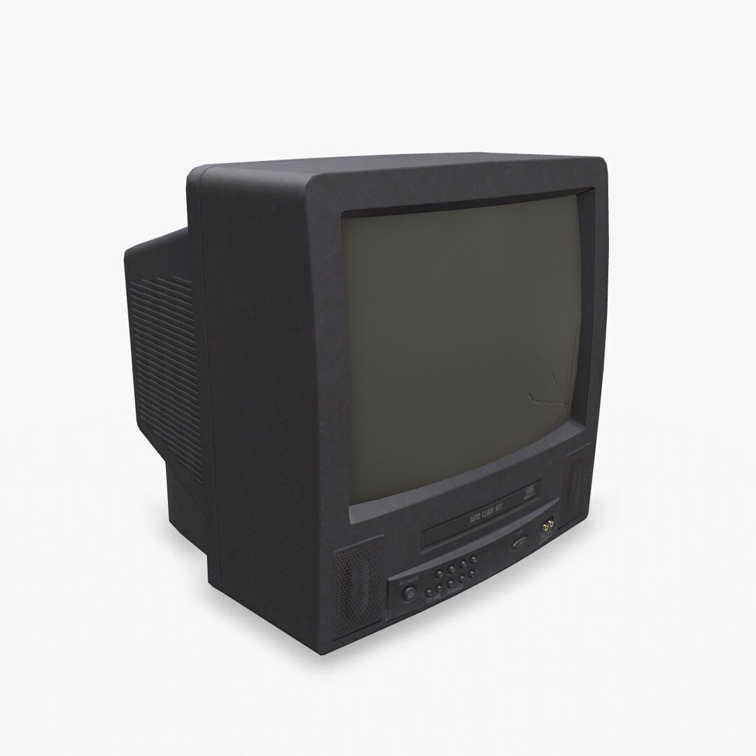 Old CRT Television 3D Model – Low Poly PBR Game Asset, FBX, OBJ - View 38