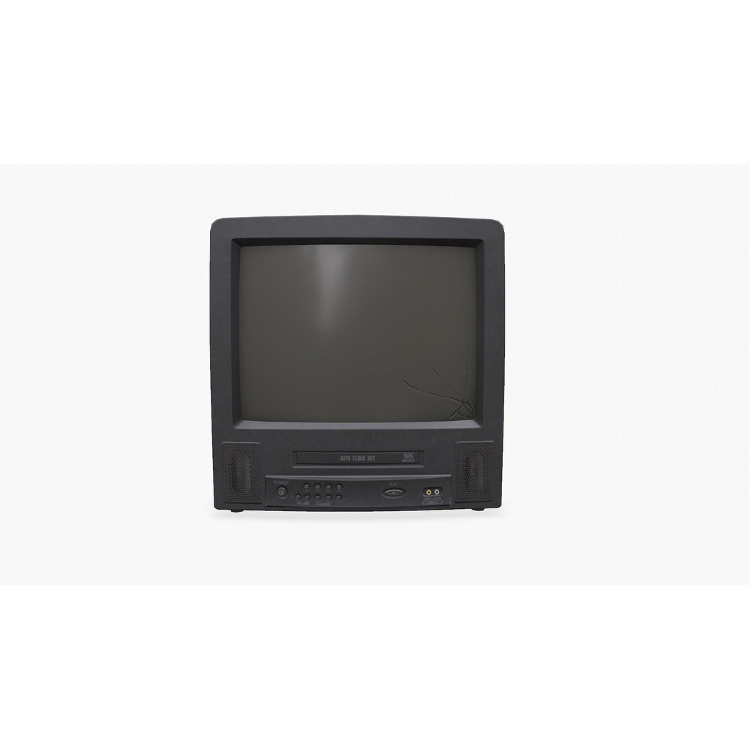 Old CRT Television 3D Model – Low Poly PBR Game Asset, FBX, OBJ - View 4