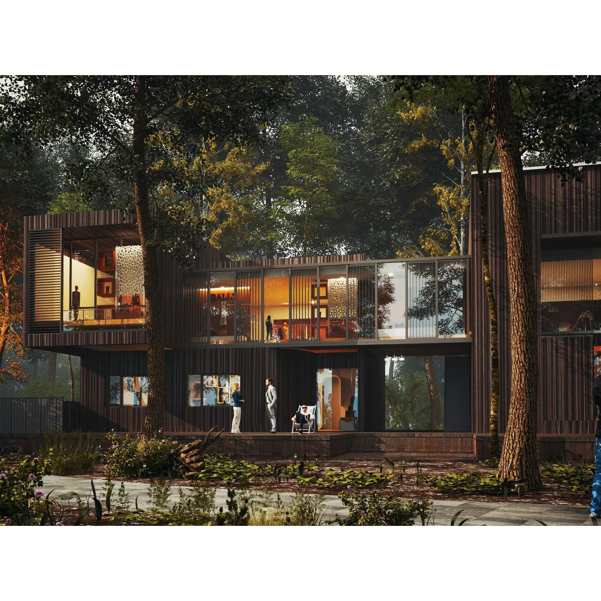 Modern Forest House - Low-Poly Game-Ready 3D Model - View 5
