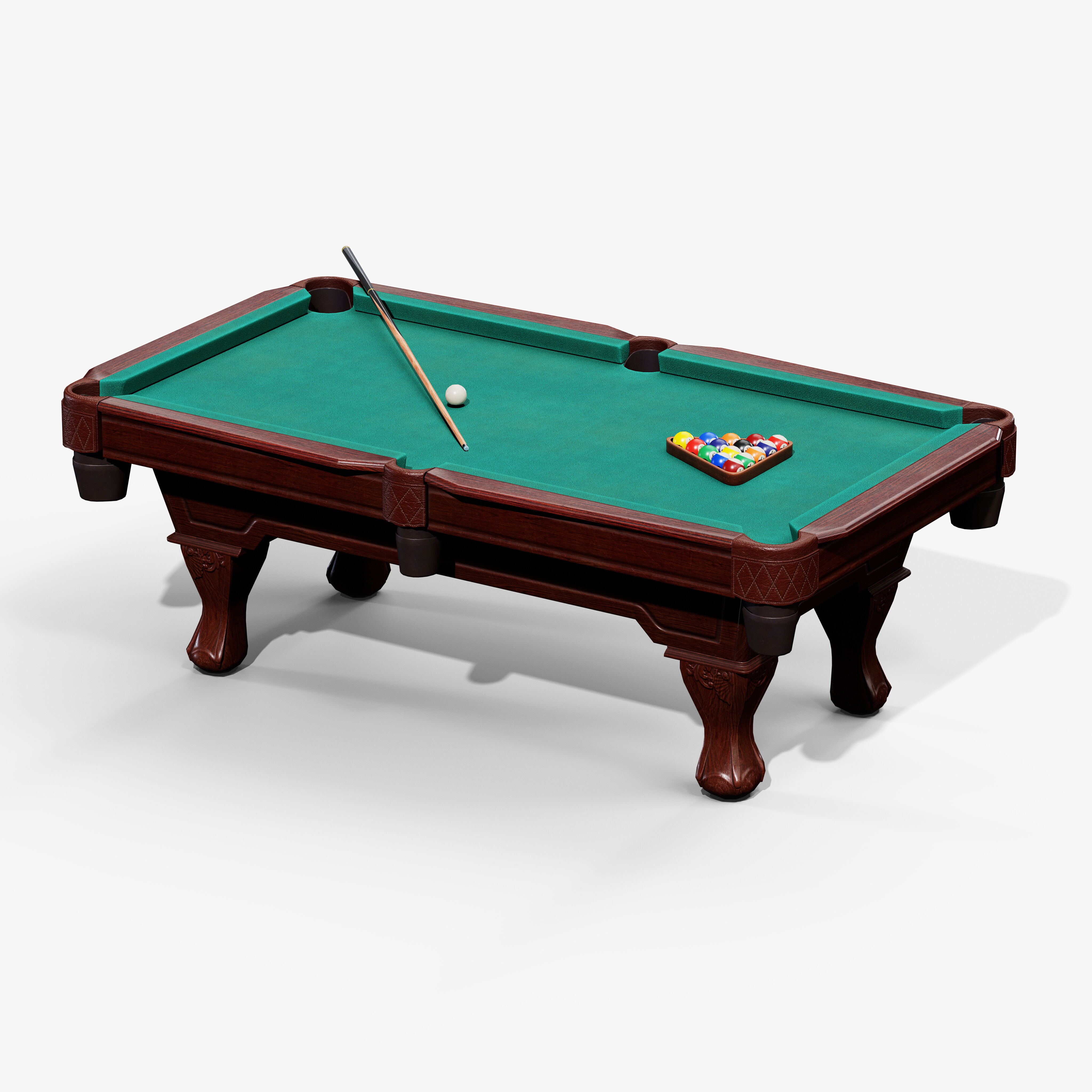 Pool Table - Low-Poly Game-Ready 3D Model - View 10