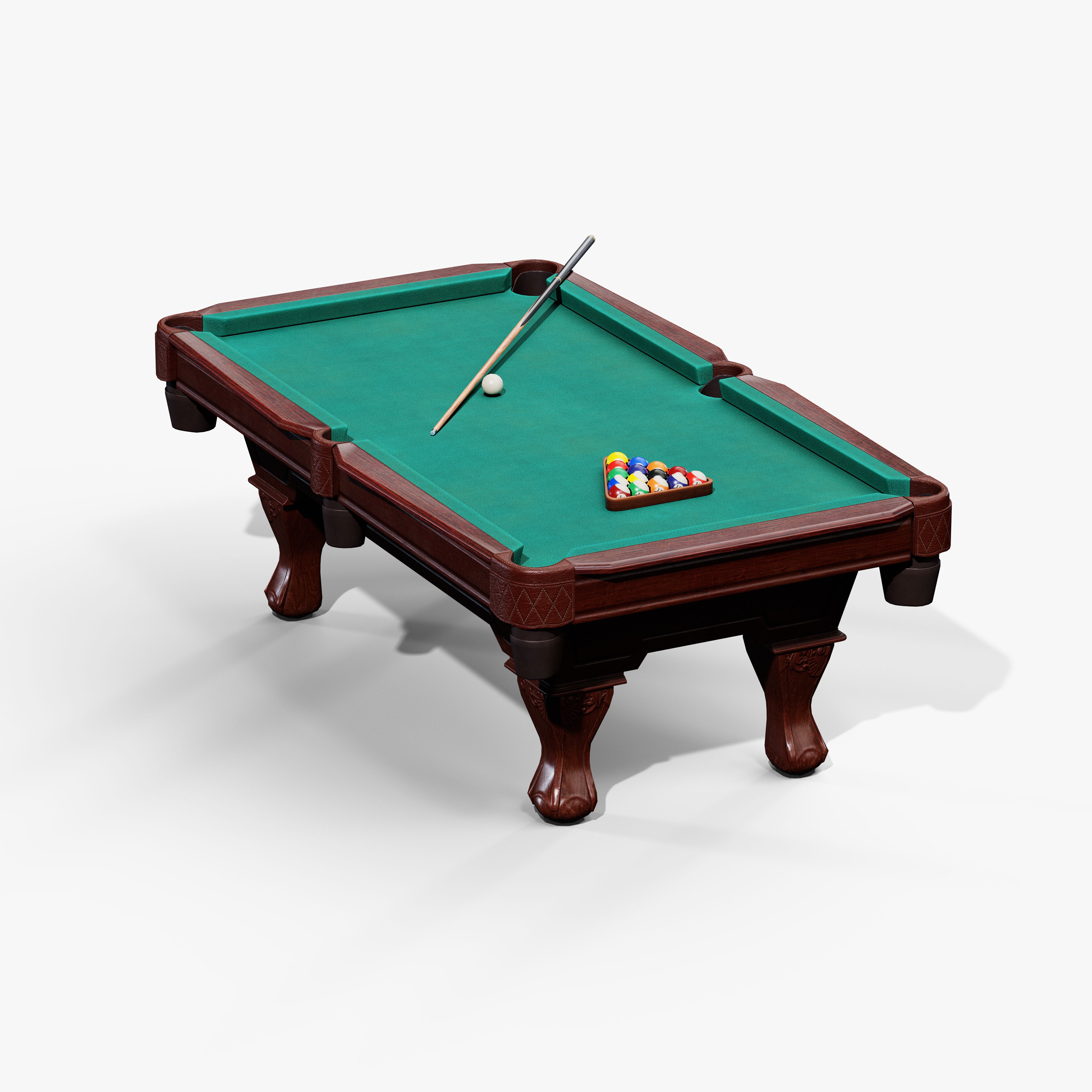 Pool Table - Low-Poly Game-Ready 3D Model - View 11