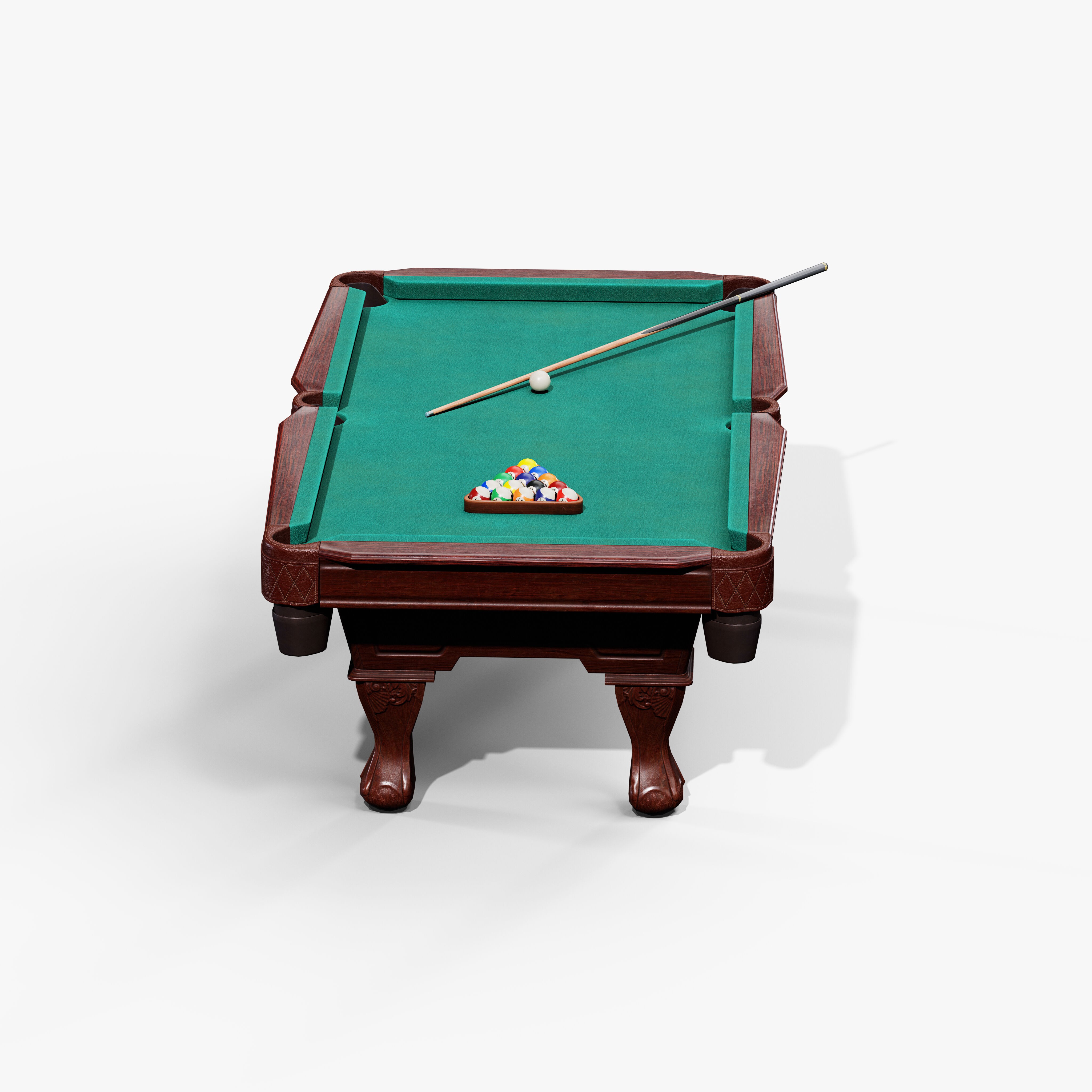 Pool Table - Low-Poly Game-Ready 3D Model - View 12