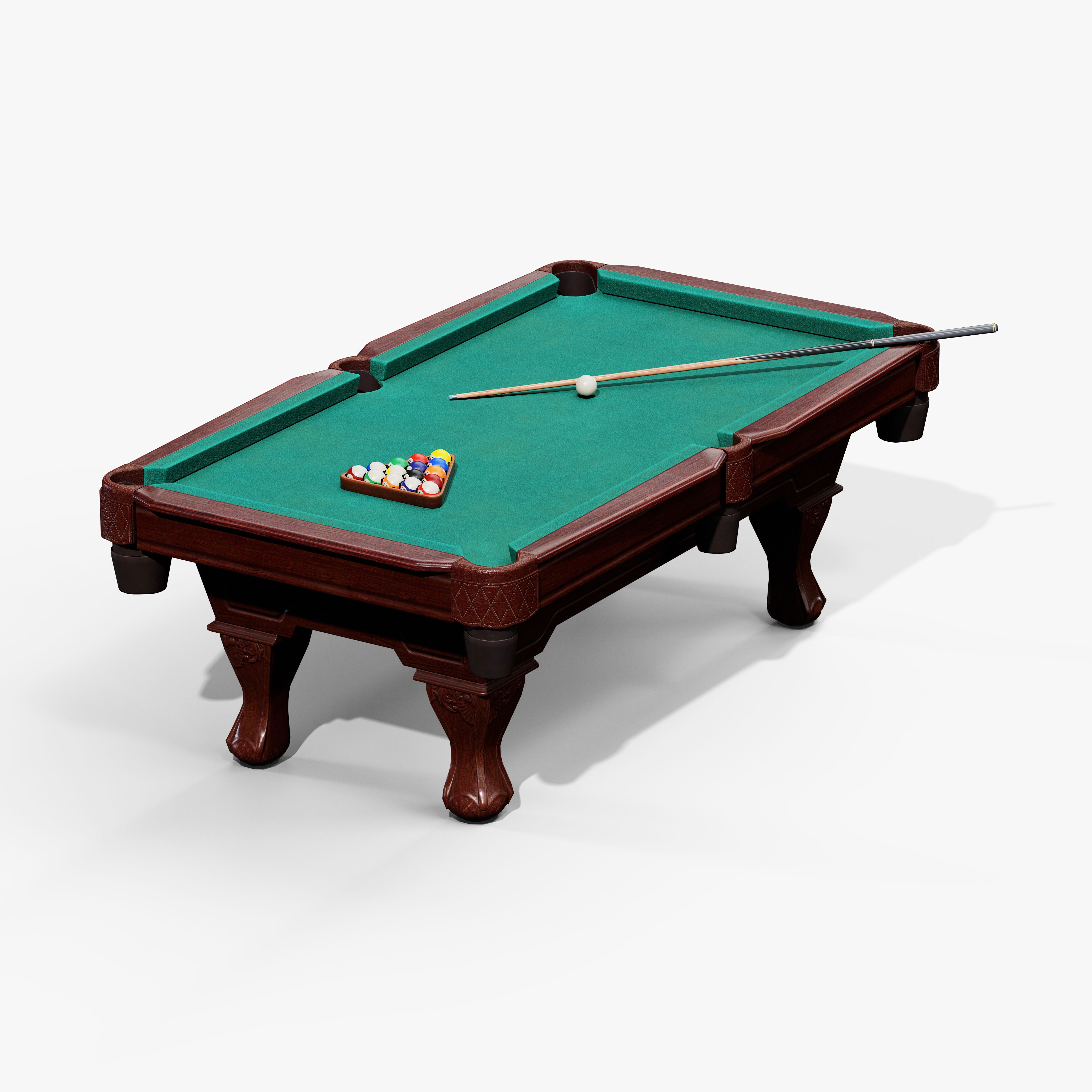 Pool Table - Low-Poly Game-Ready 3D Model - View 13