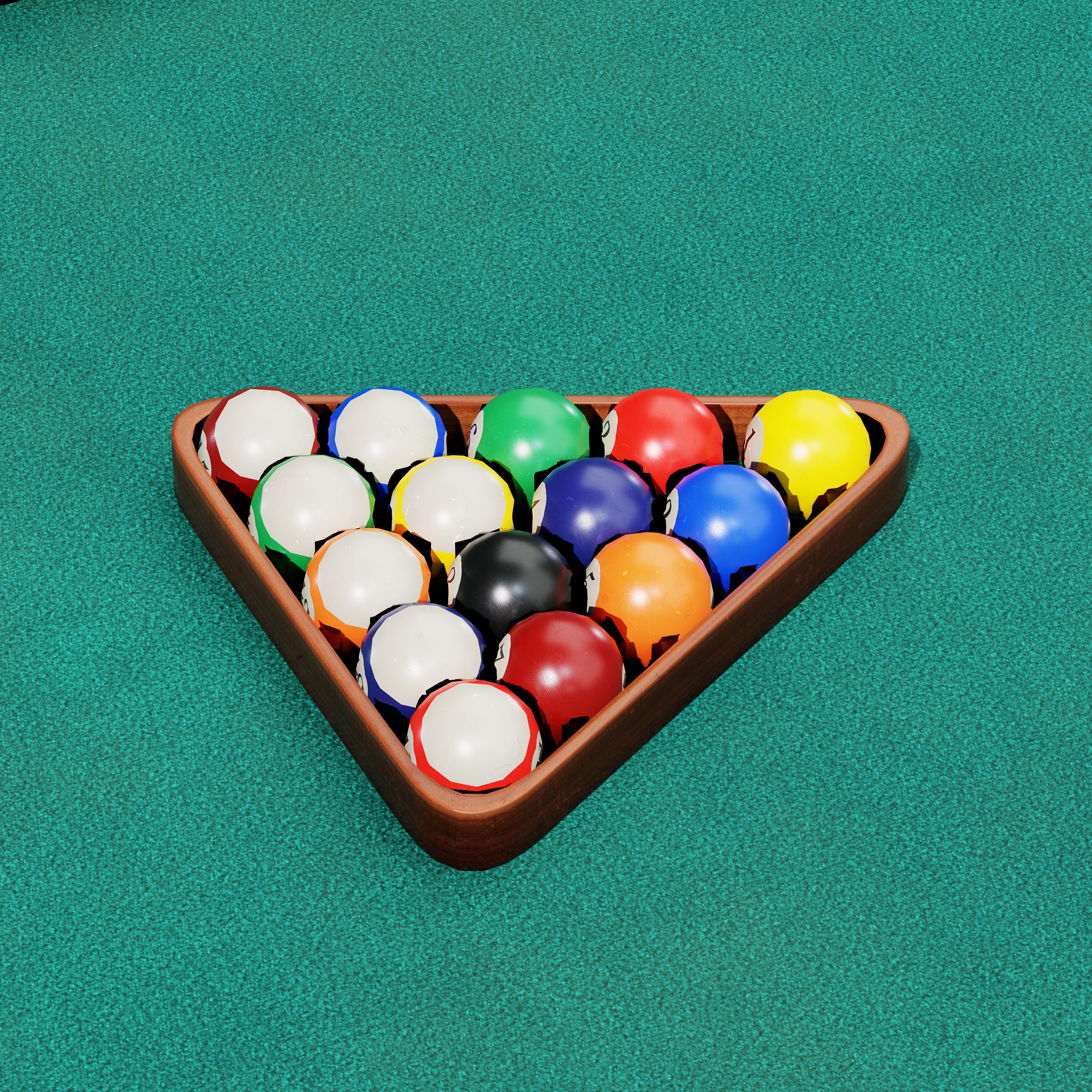 Pool Table - Low-Poly Game-Ready 3D Model - View 14