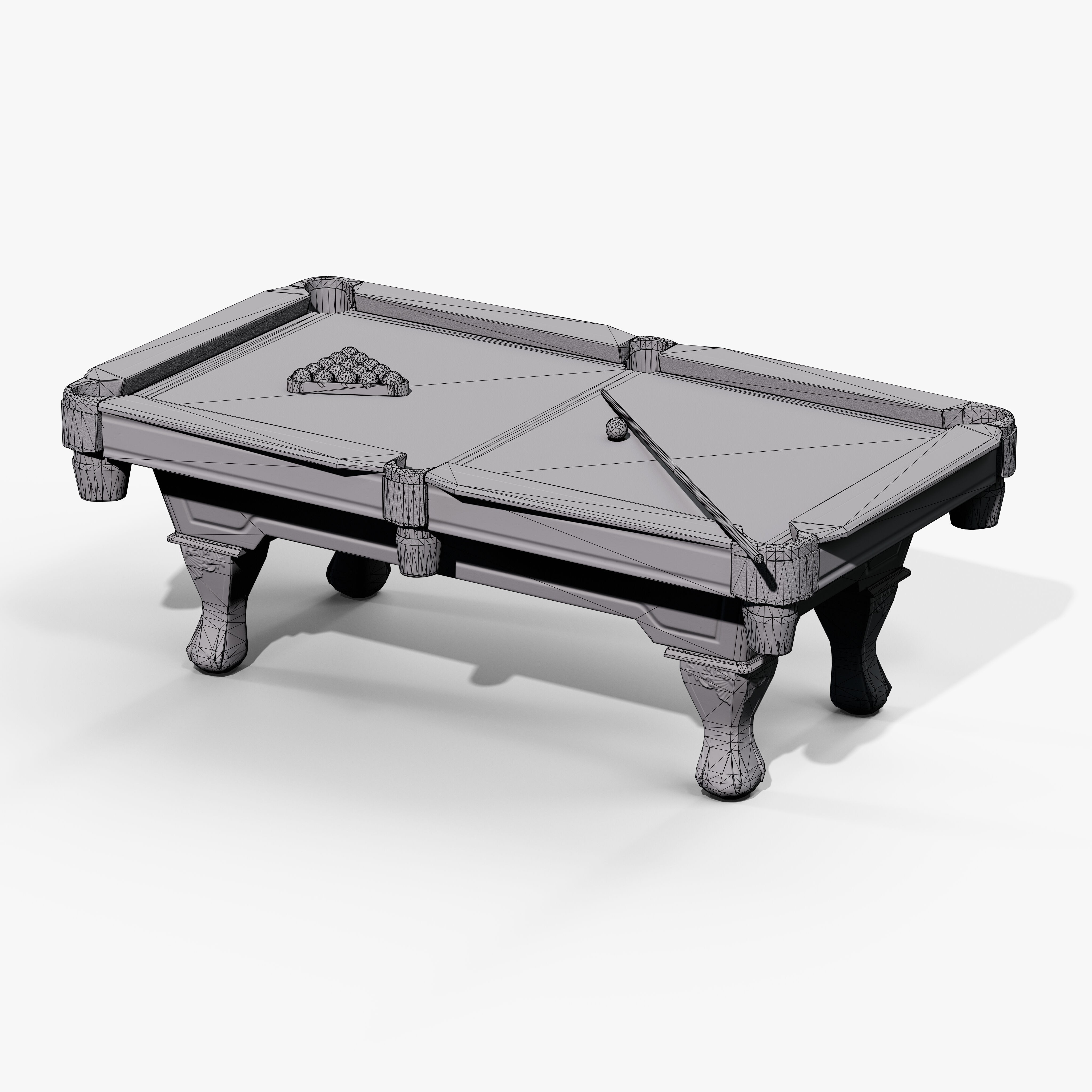 Pool Table - Low-Poly Game-Ready 3D Model - View 16
