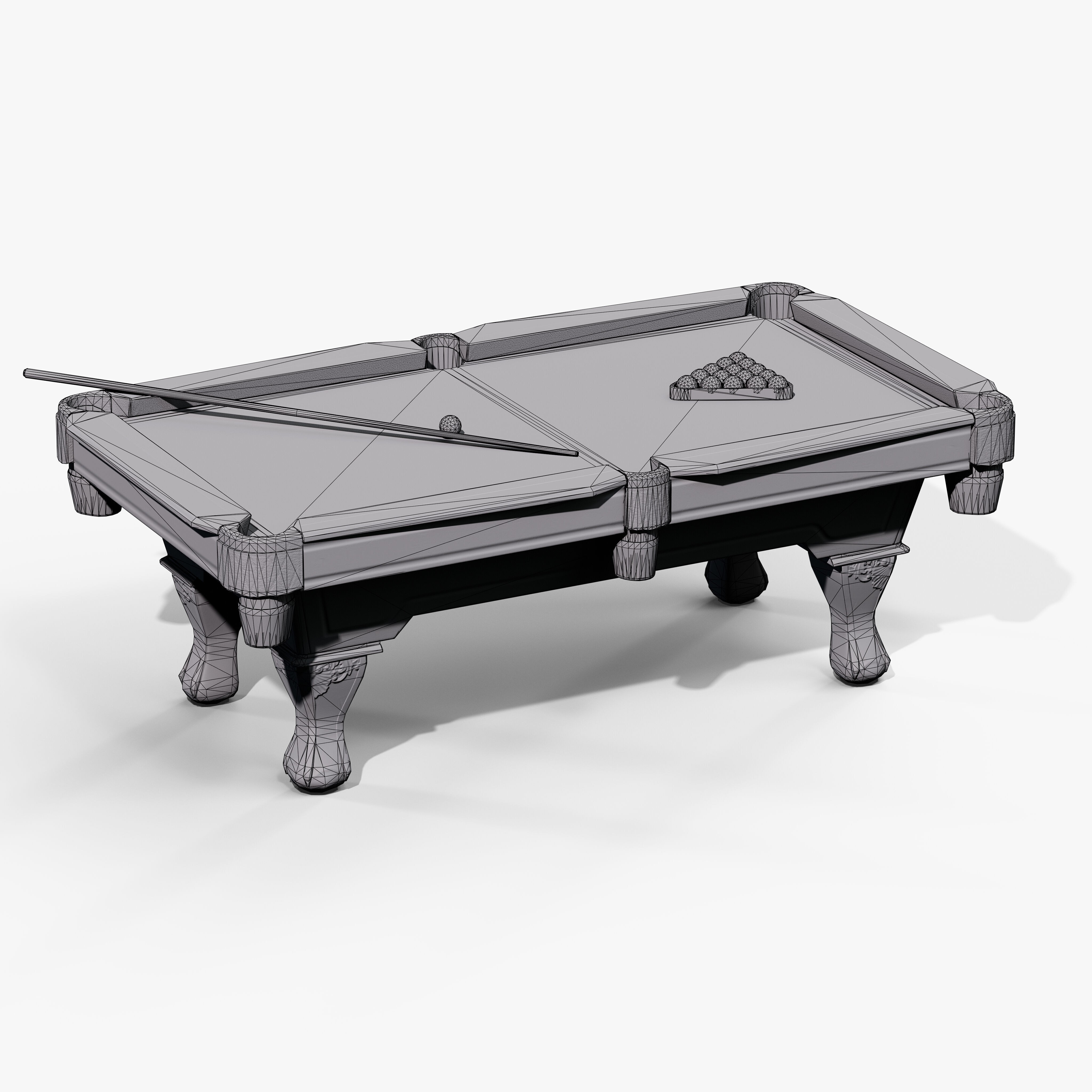 Pool Table - Low-Poly Game-Ready 3D Model - View 17
