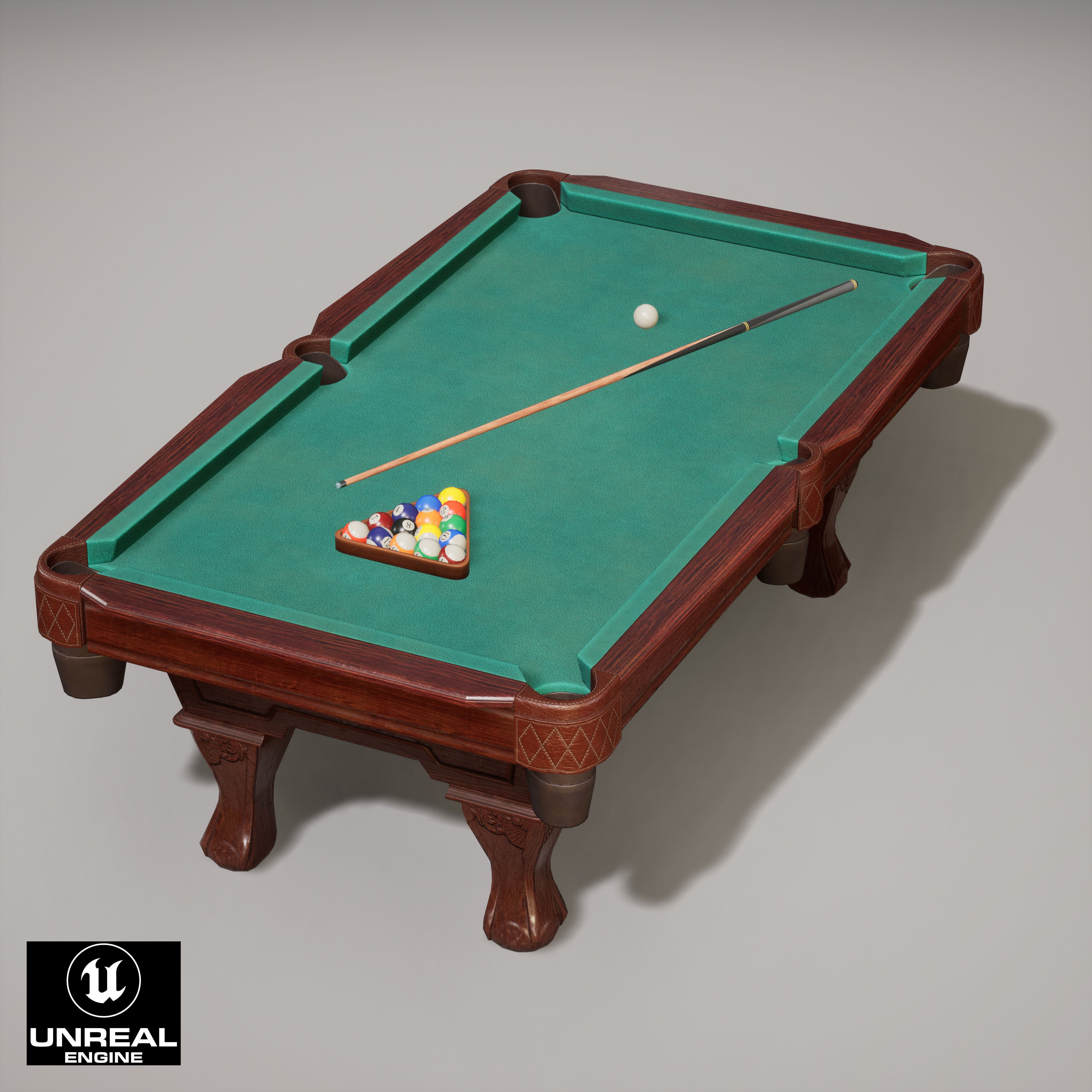 Pool Table - Low-Poly Game-Ready 3D Model - View 20