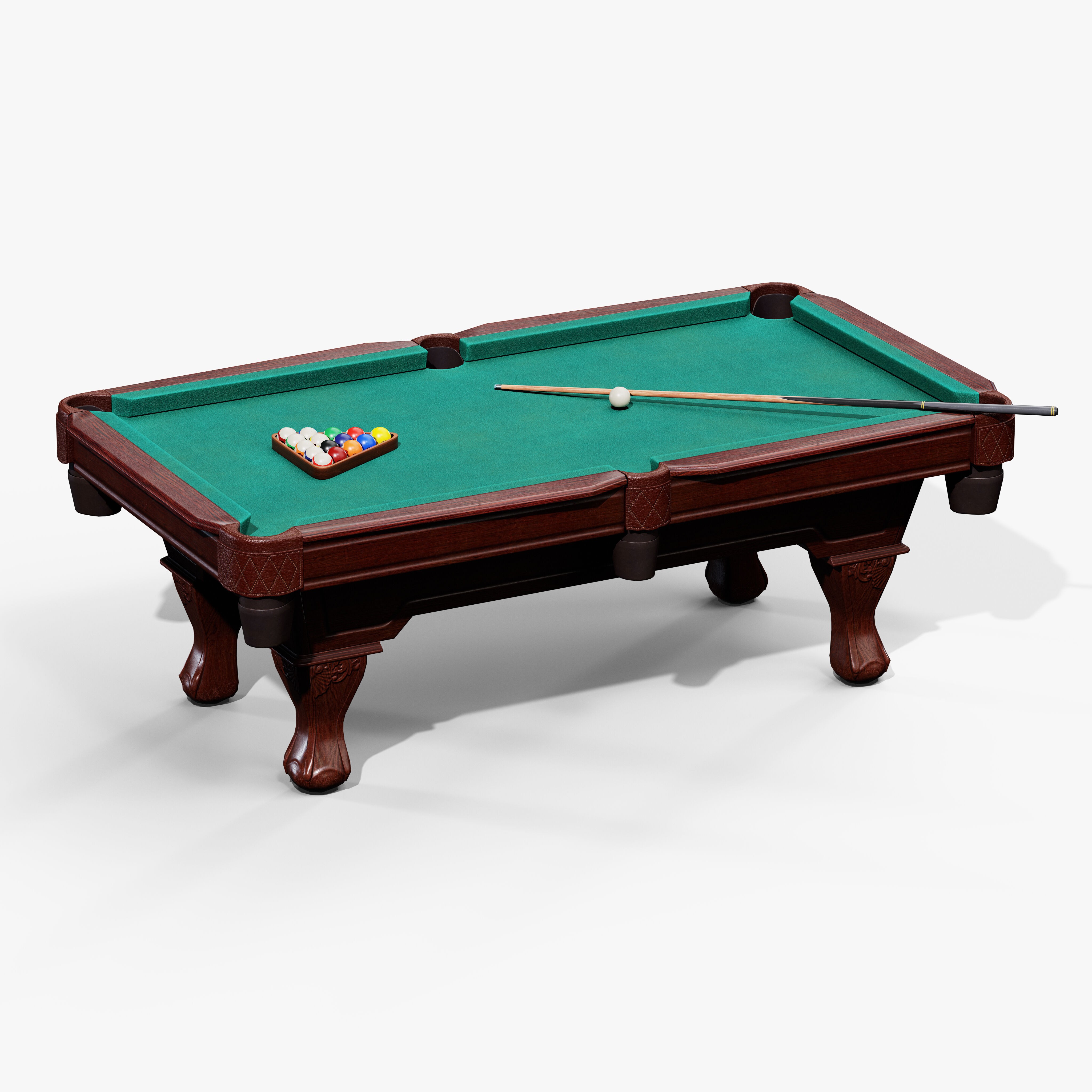 Pool Table - Low-Poly Game-Ready 3D Model - View 3