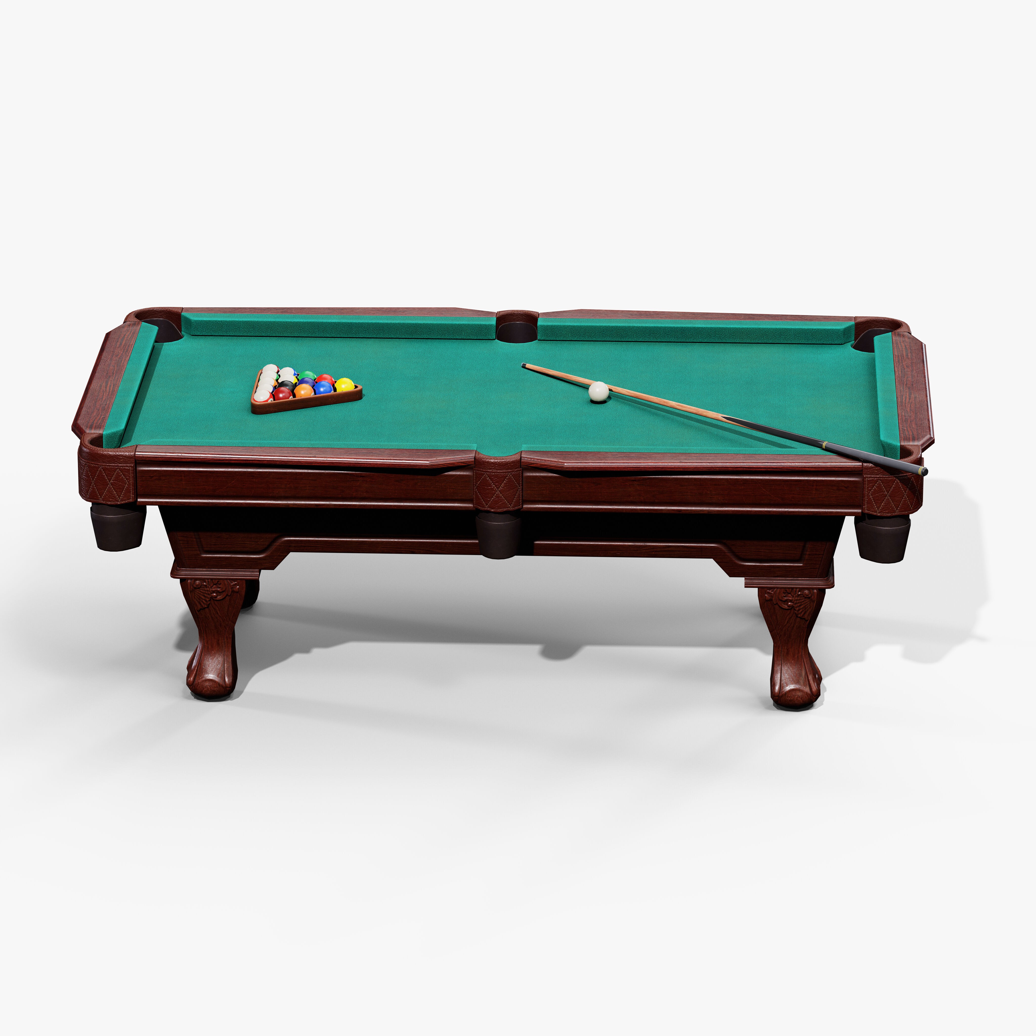 Pool Table - Low-Poly Game-Ready 3D Model - View 4